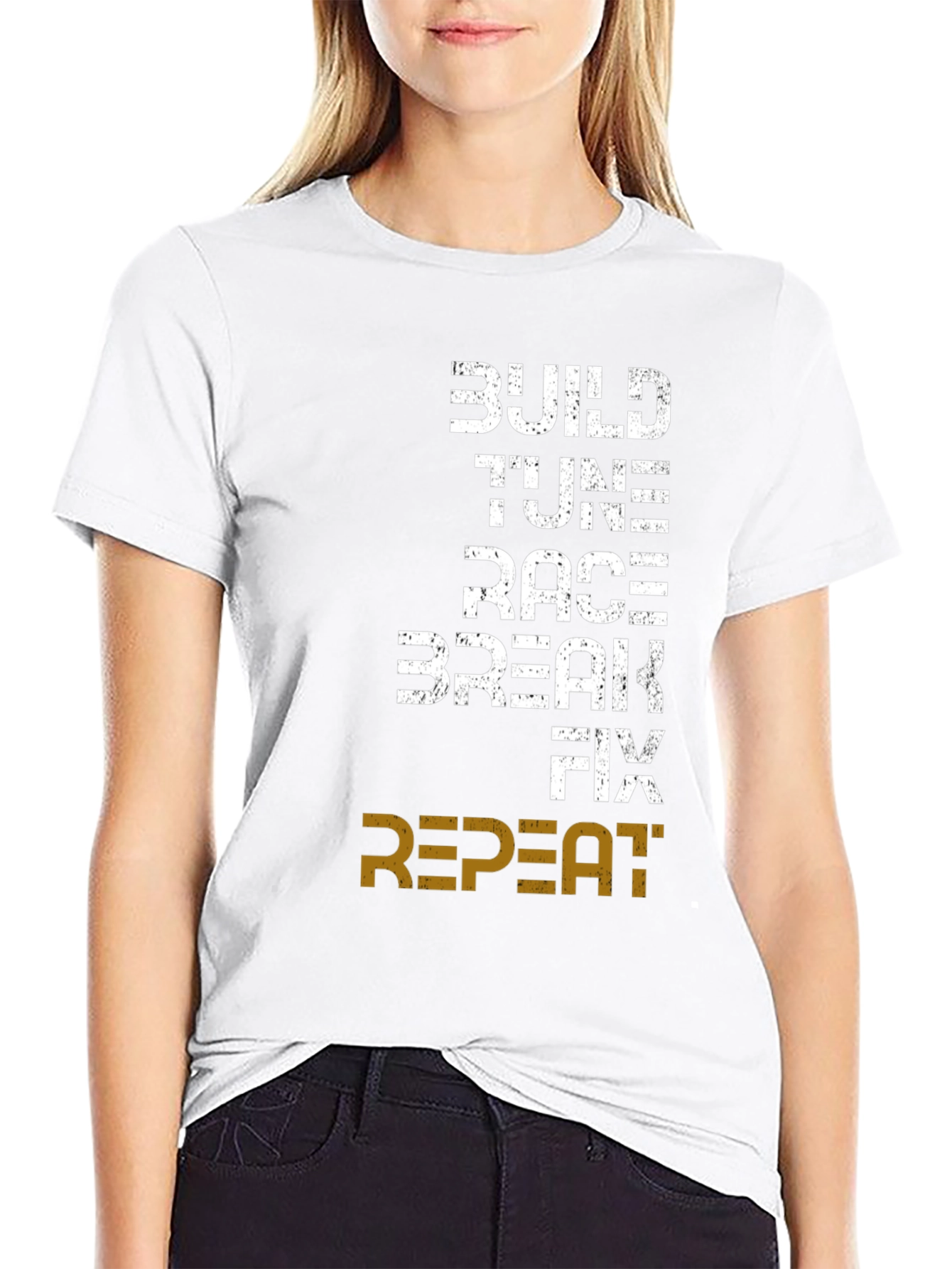 Build Tune Race Repeat Mens Graphic Tee