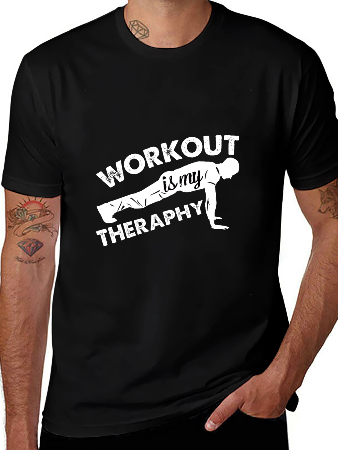 Workout Therapy Black Graphic Tee