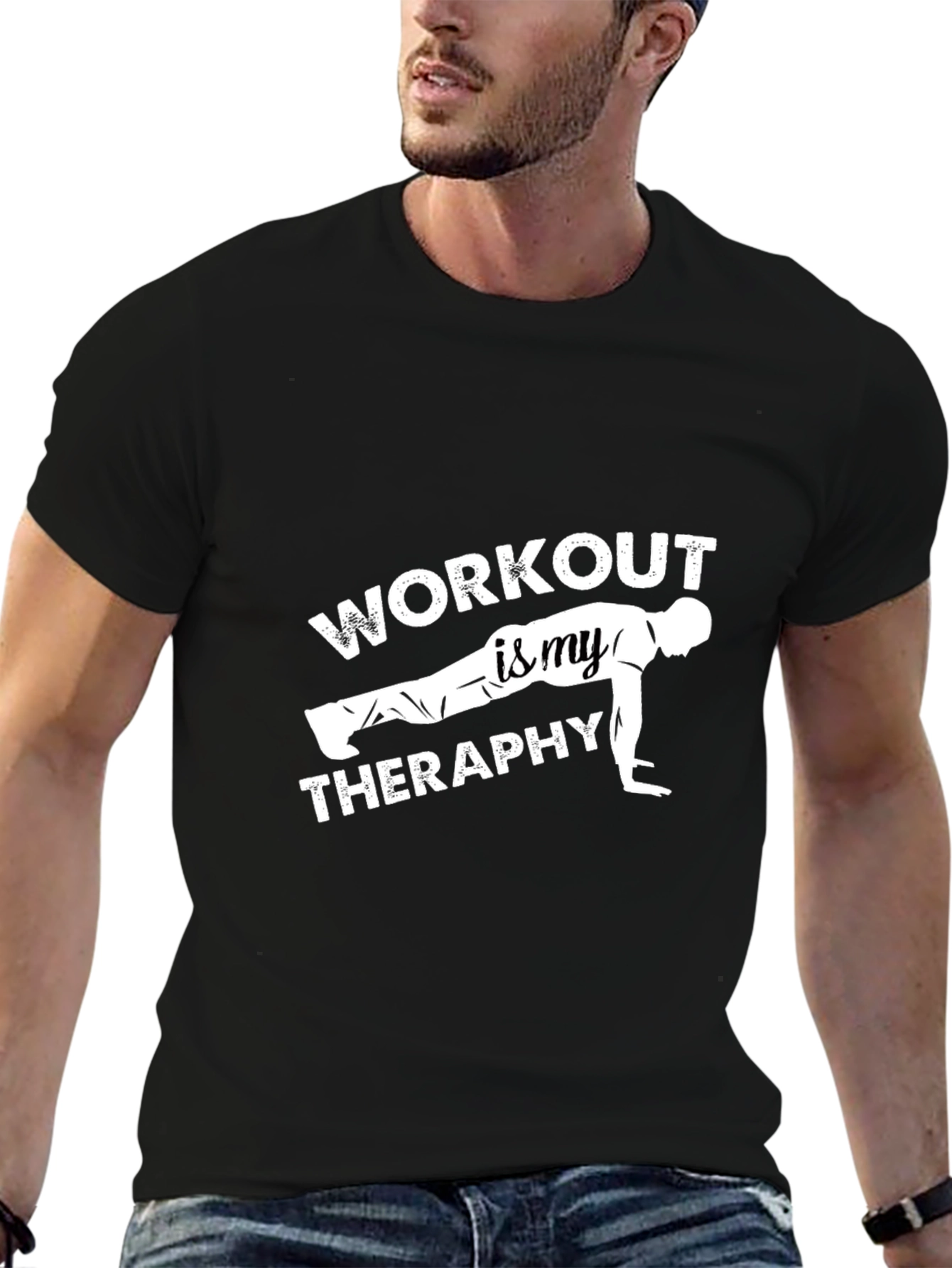 Workout Therapy Black Graphic Tee