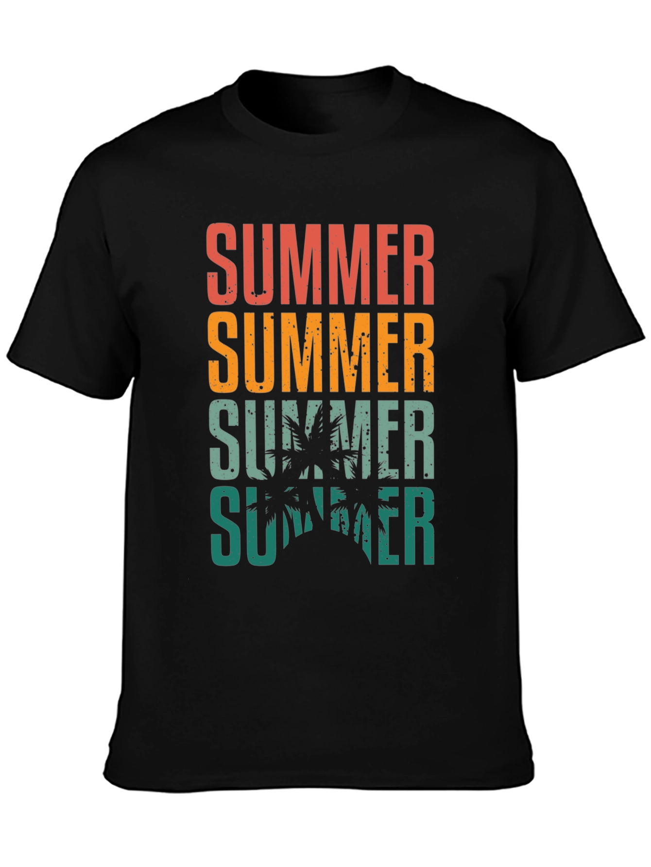 Summer Palm Graphic Tee - Retro Vacation Style