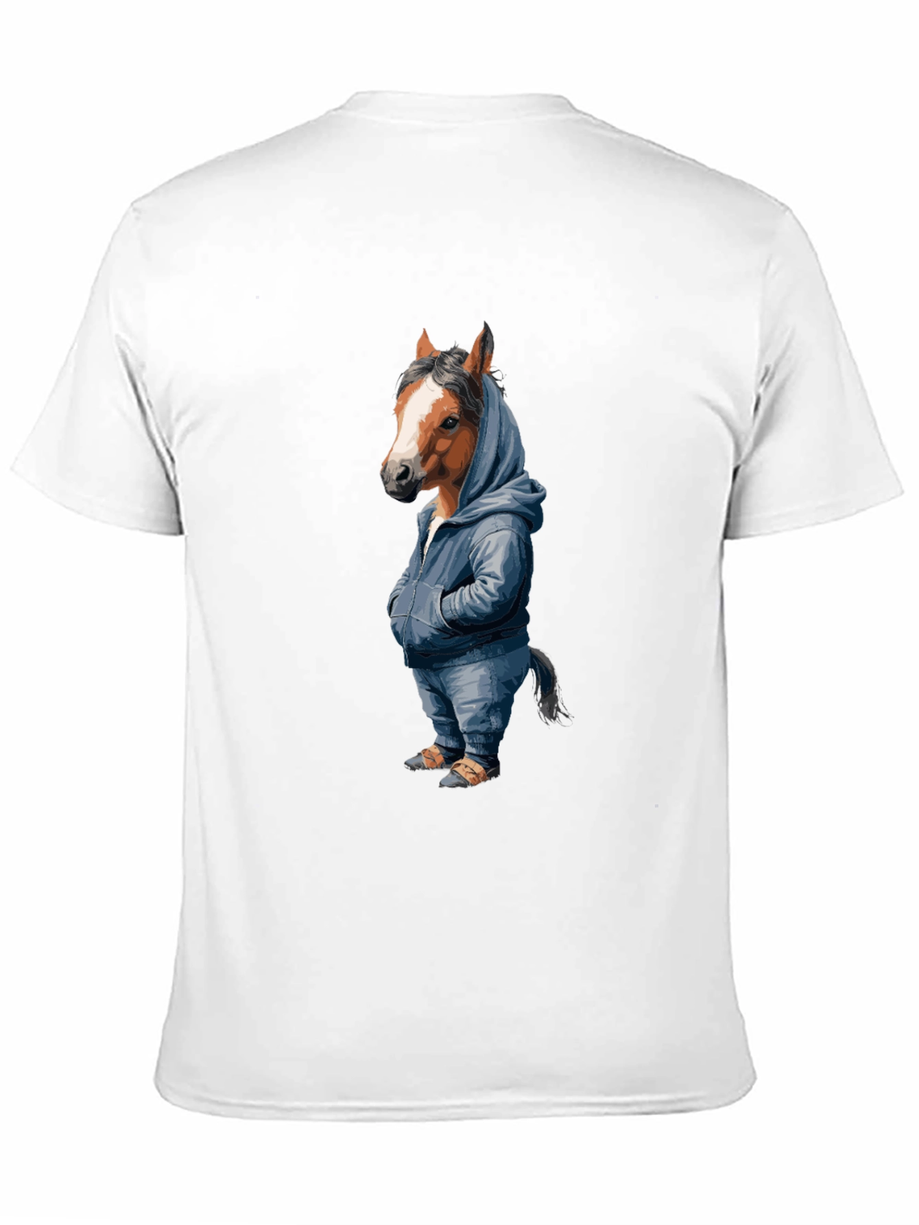 Horse in Hoodie Graphic T-Shirt
