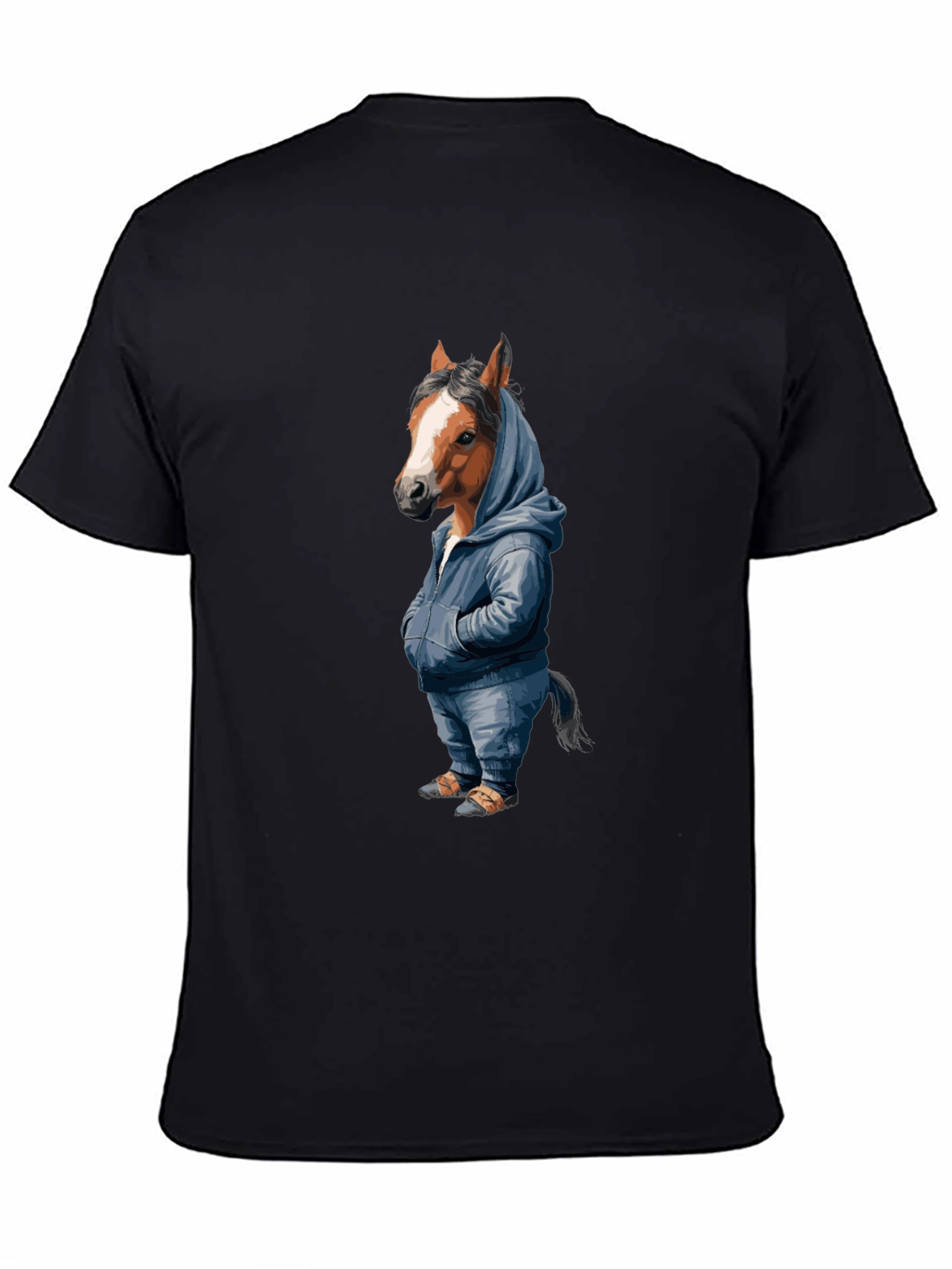 Horse in Hoodie Graphic T-Shirt