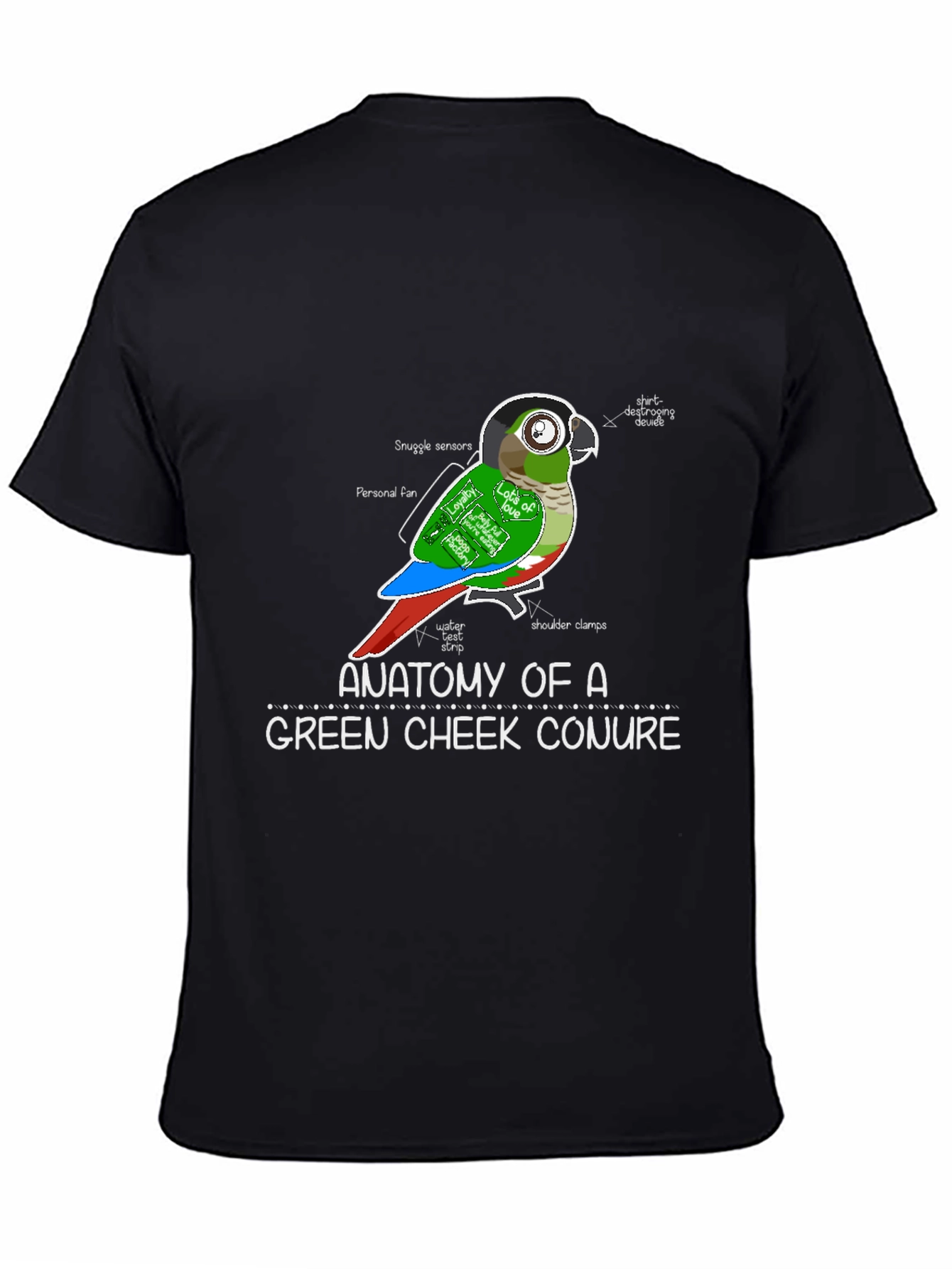 Anatomy of a Green Cheek Conure T-Shirt