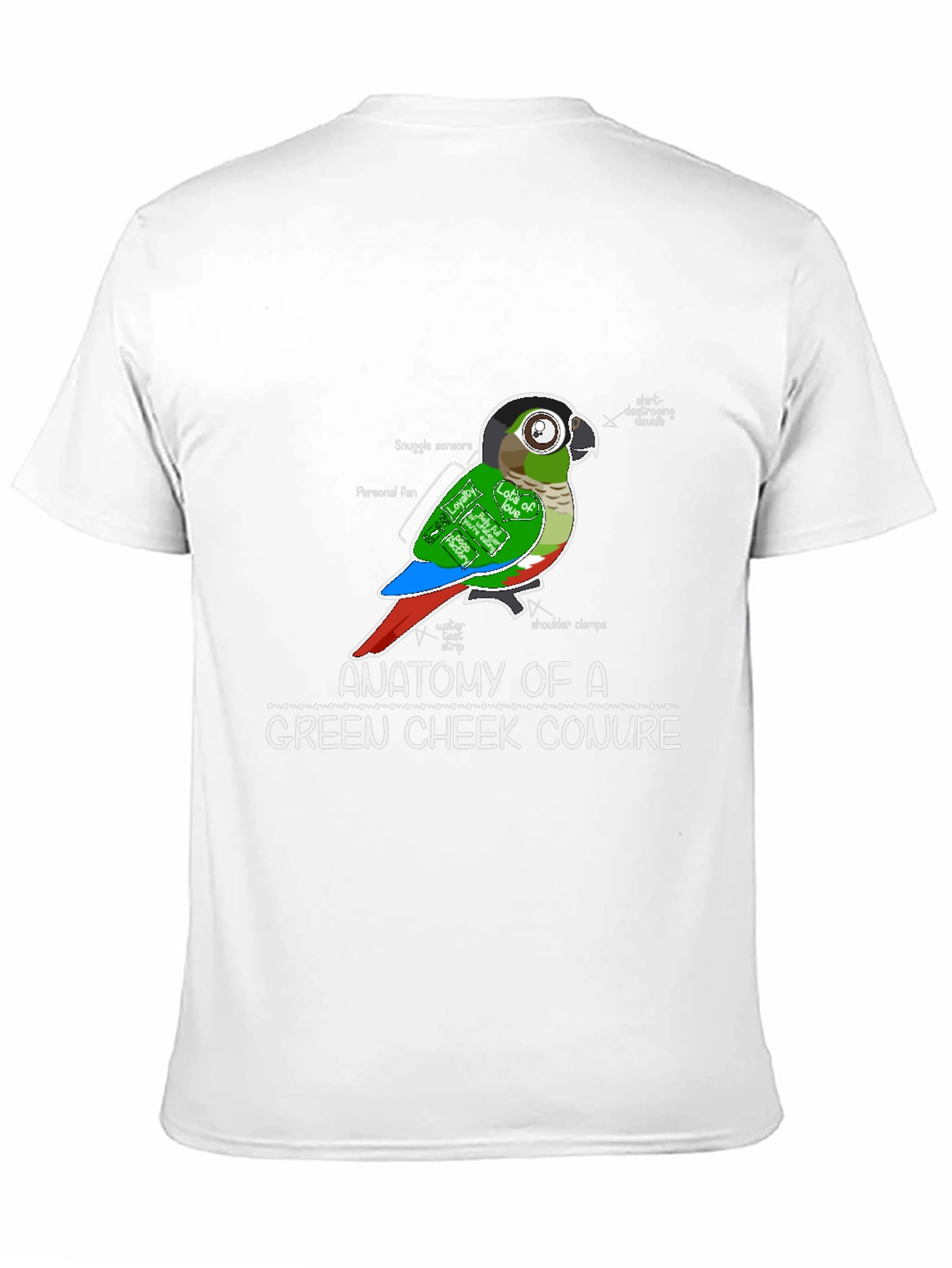 Anatomy of a Green Cheek Conure T-Shirt