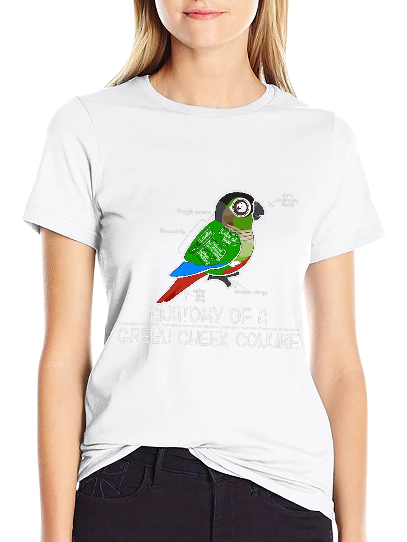 Anatomy of a Green Cheek Conure T-Shirt