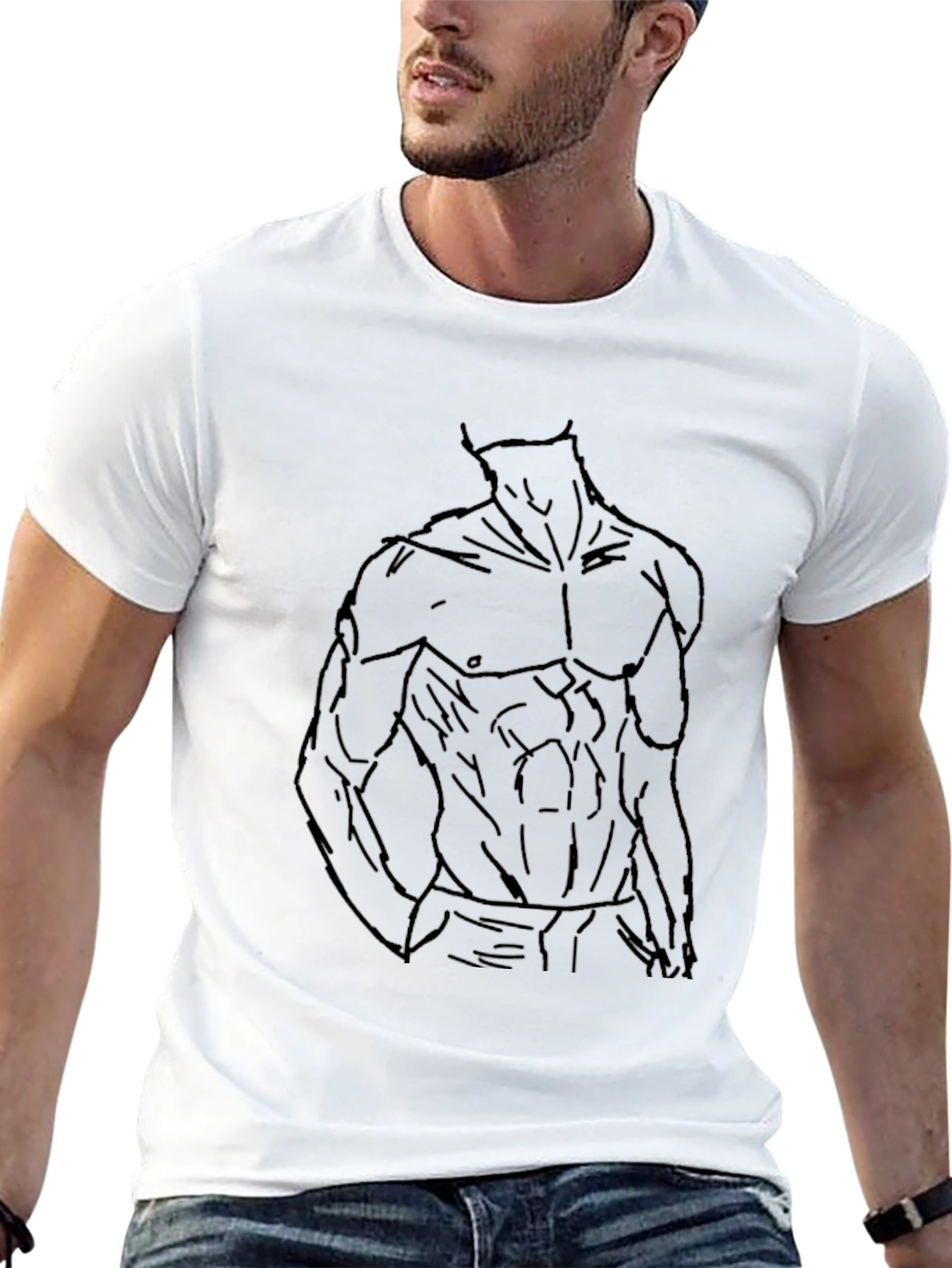 Muscle Body Outline Black T-Shirt