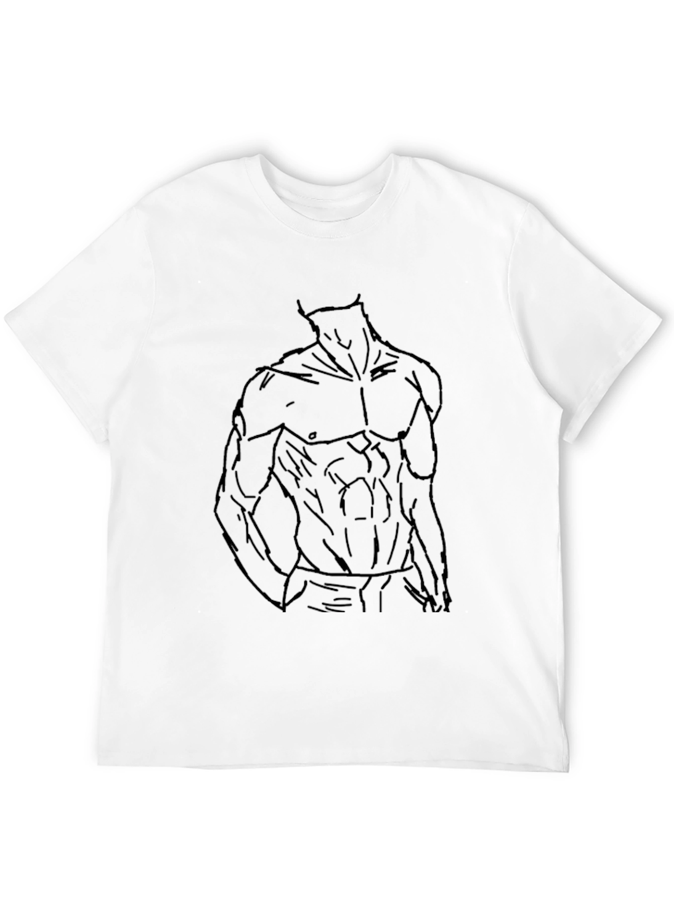 Muscle Body Outline Black T-Shirt