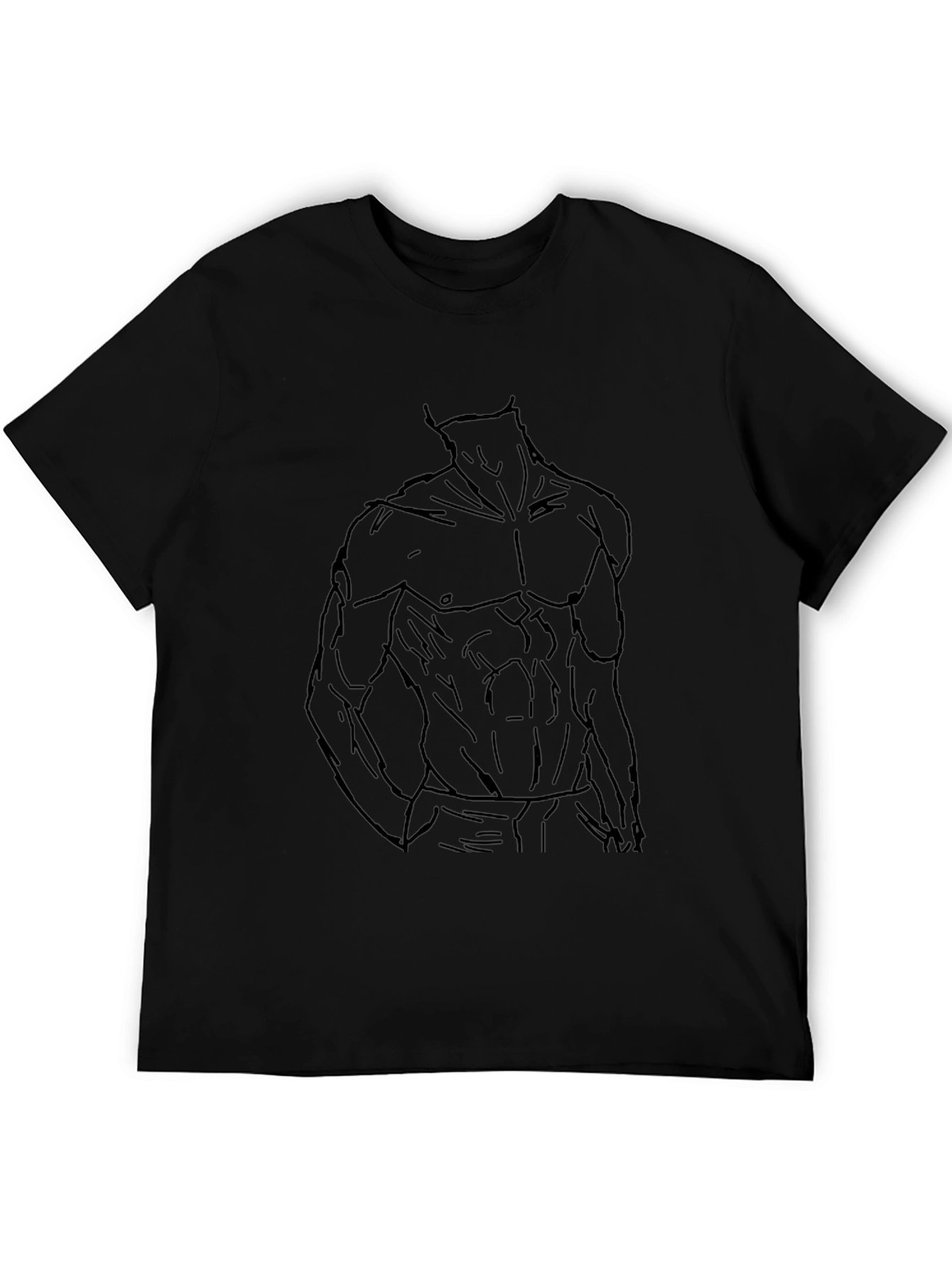 Muscle Body Outline Black T-Shirt