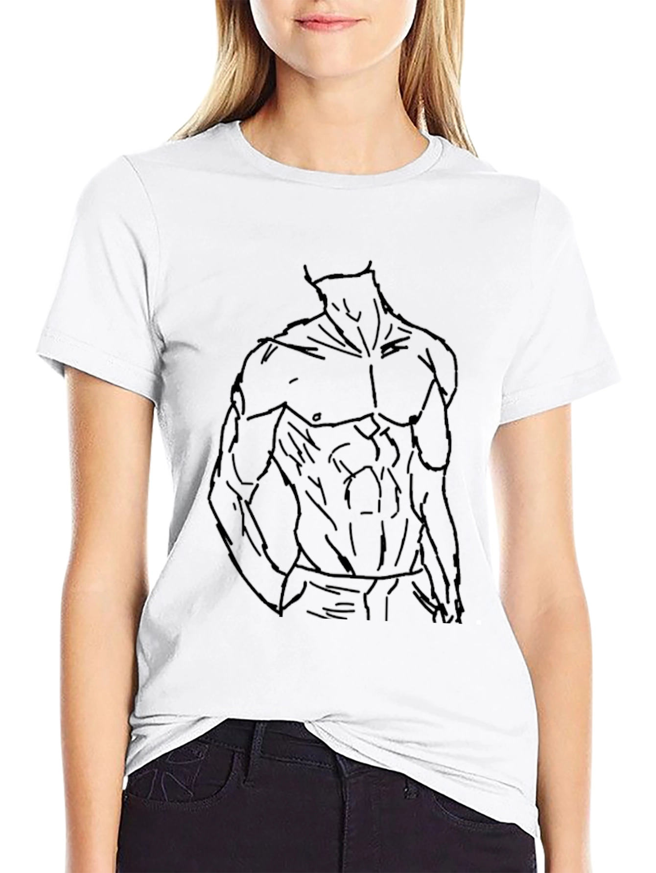 Muscle Body Outline Black T-Shirt