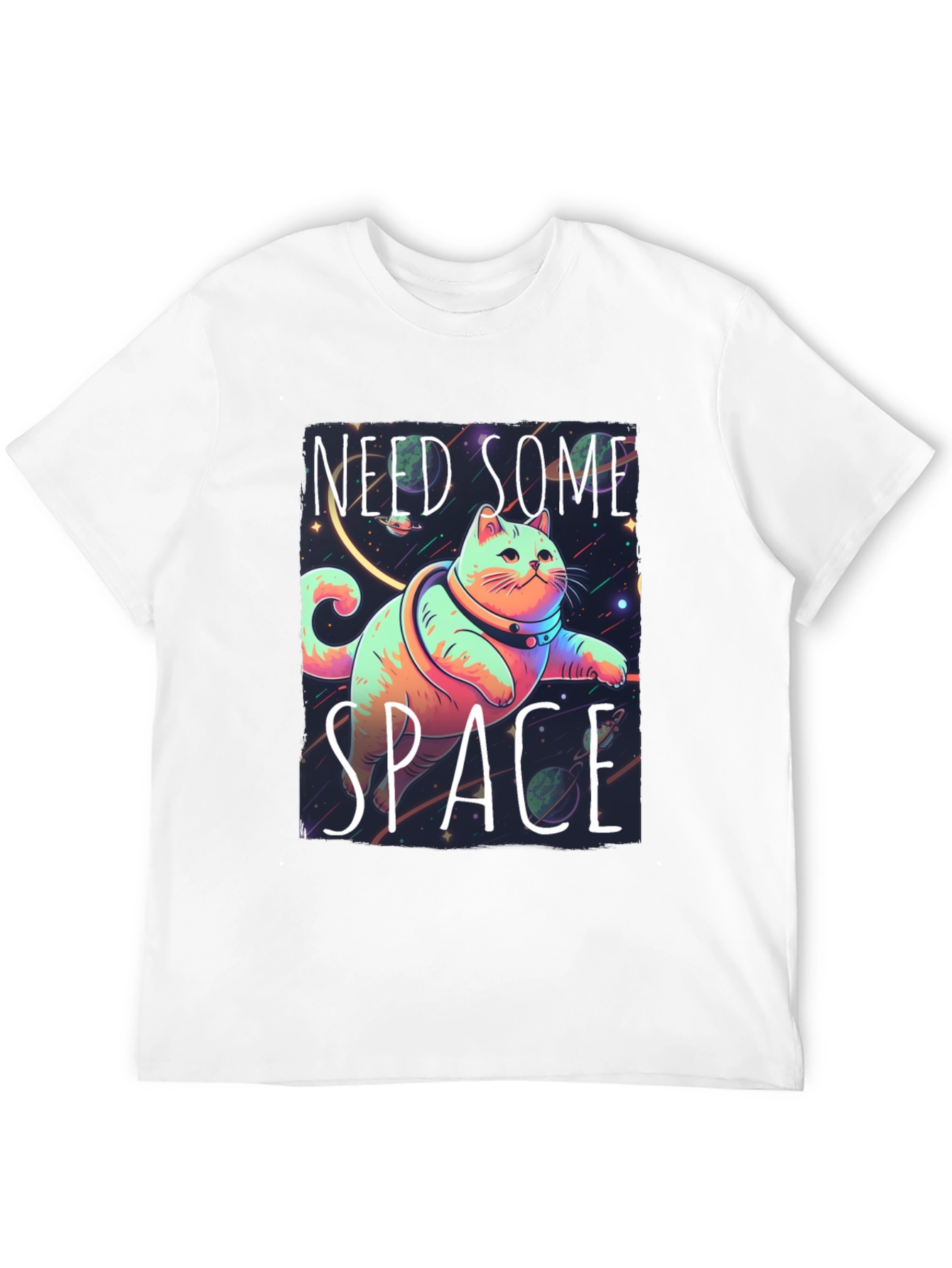 Need Some Space Cat Graphic Tee - Black