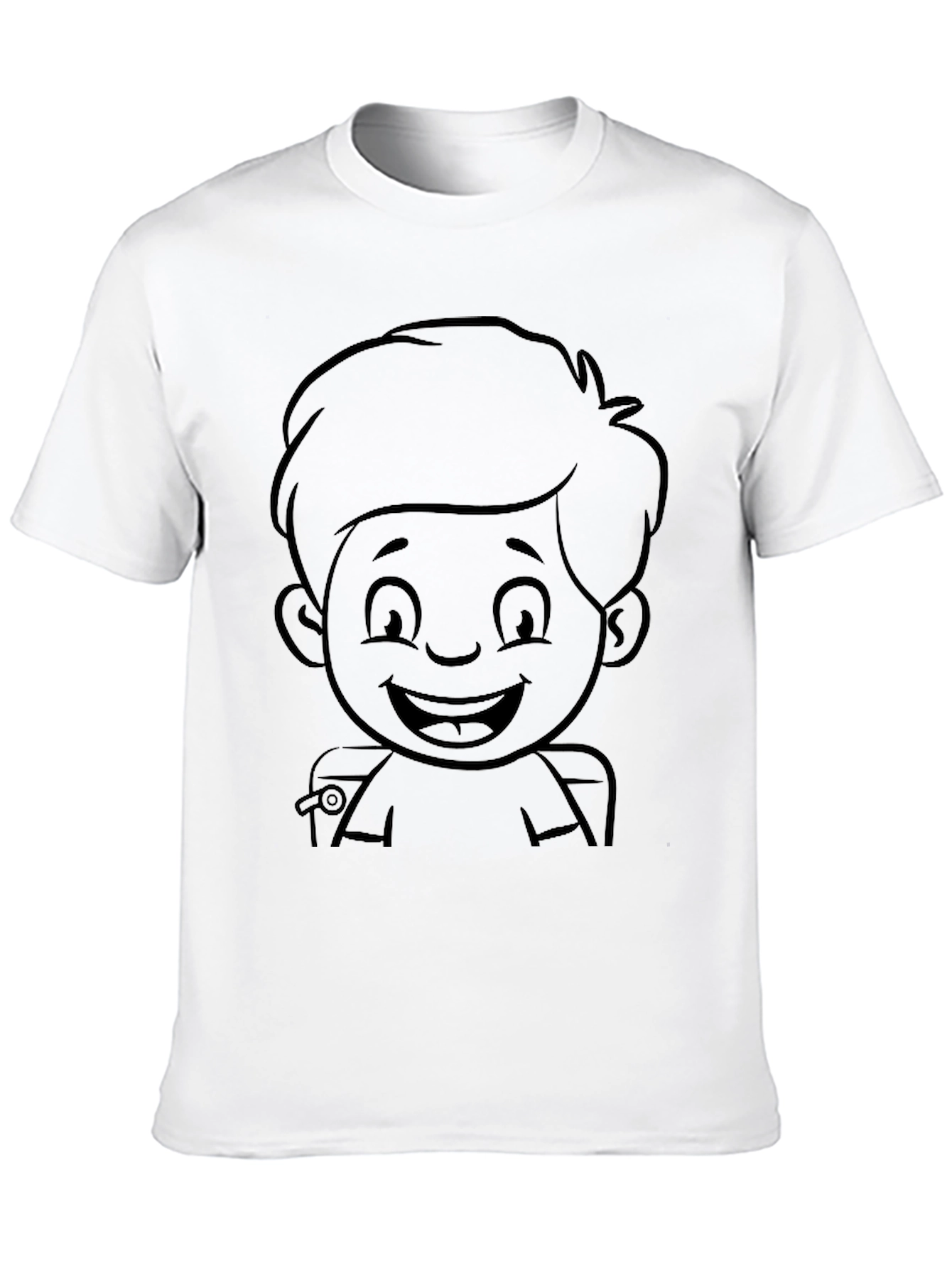 Cartoon Boy Black T-Shirt
