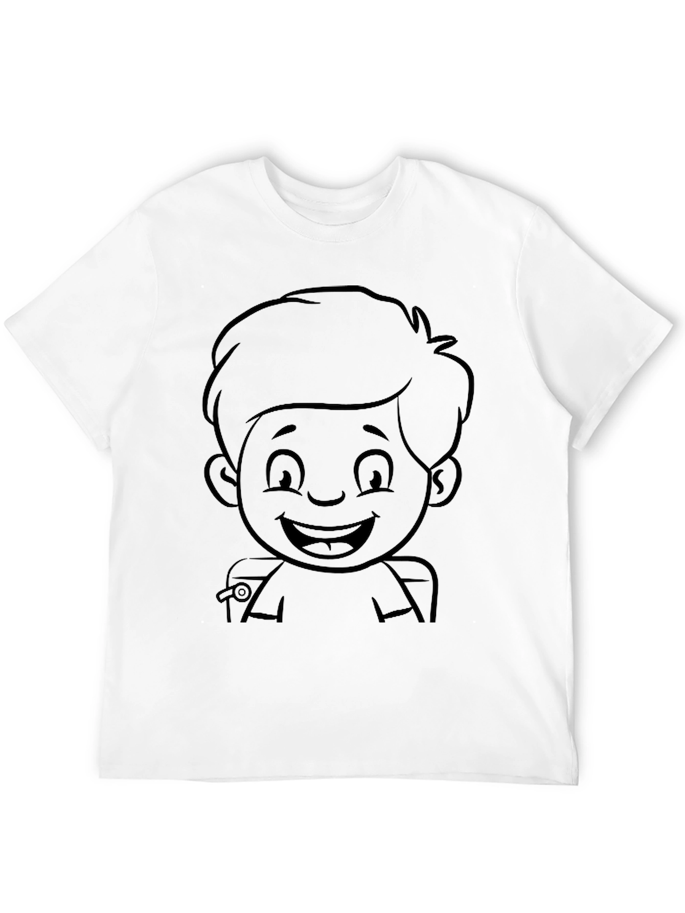 Cartoon Boy Black T-Shirt