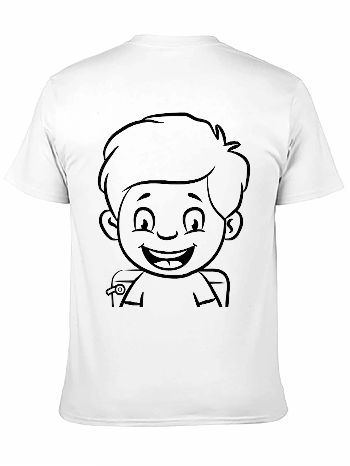 Cartoon Boy Black T-Shirt