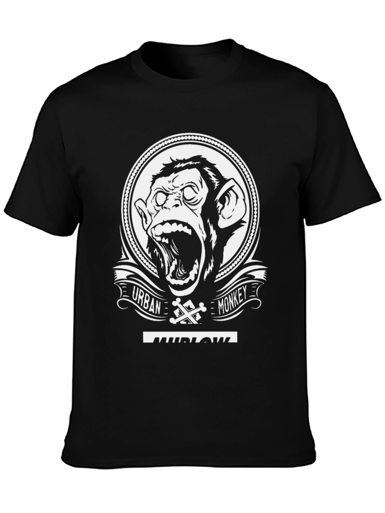 Urban Monkey Graphic Tee - Black Cotton T-Shirt