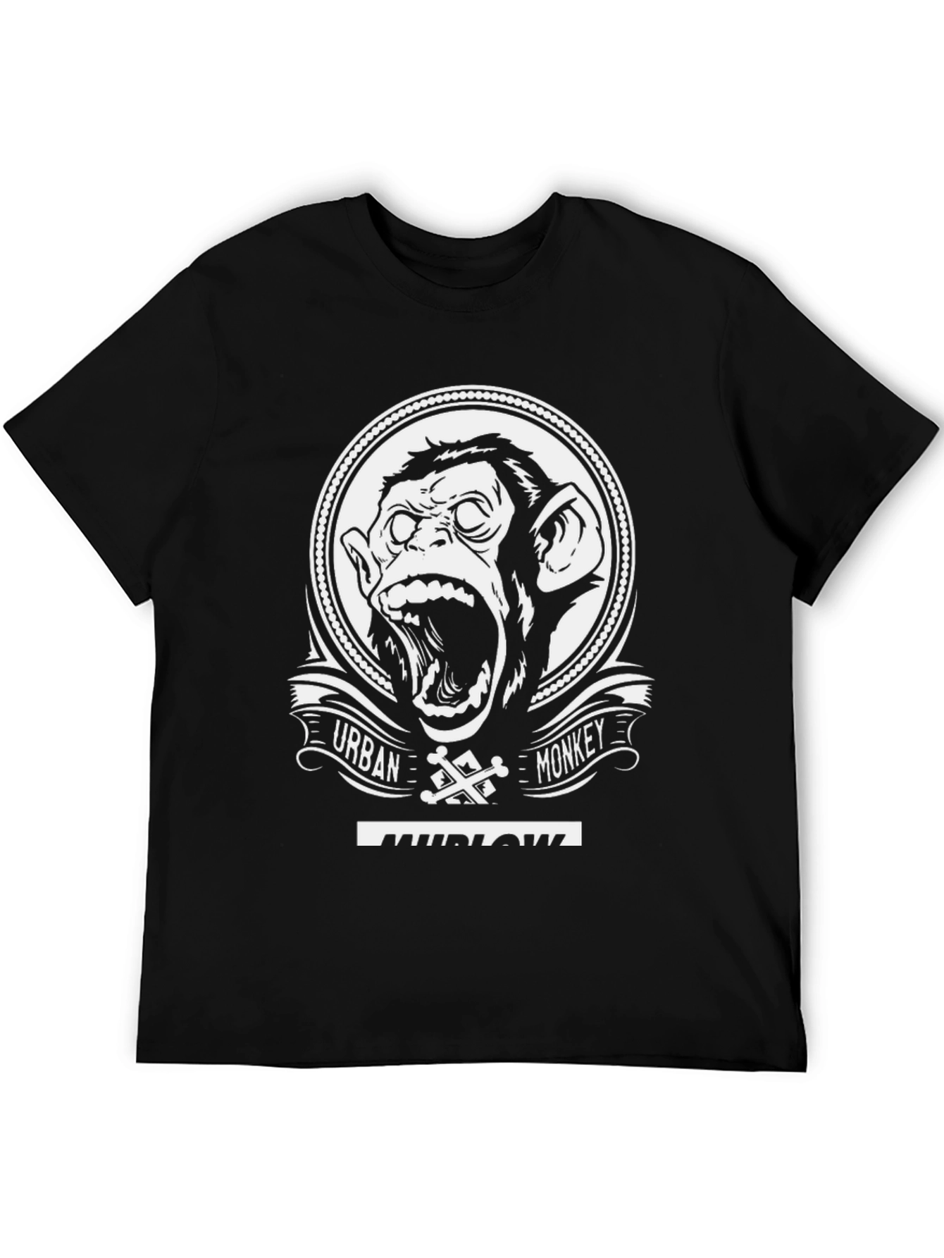 Urban Monkey Graphic Tee - Black Cotton T-Shirt