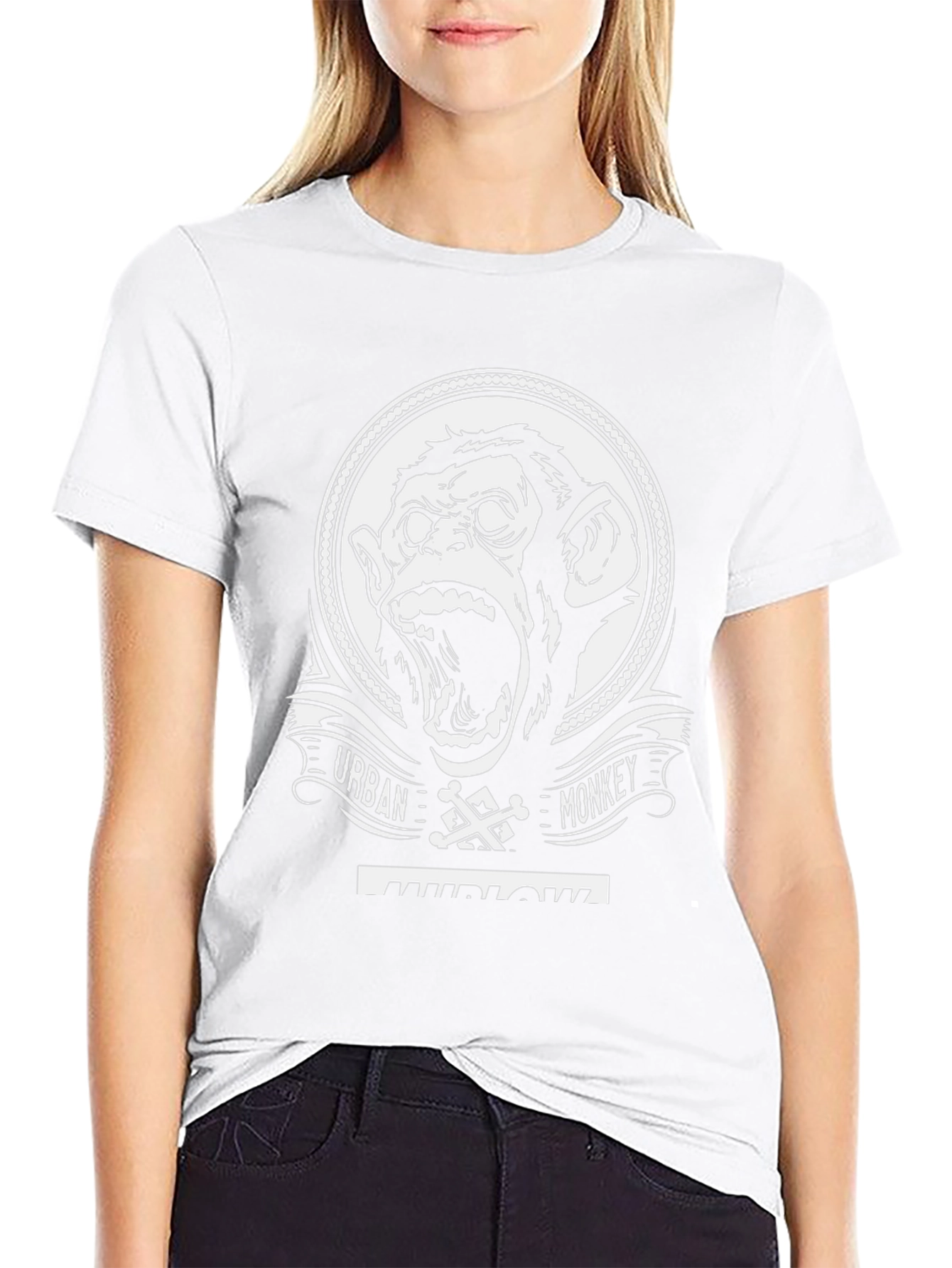 Urban Monkey Graphic Tee - Black Cotton T-Shirt