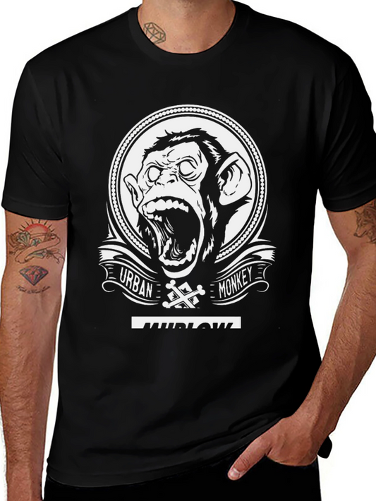 Urban Monkey Graphic Tee - Black Cotton T-Shirt