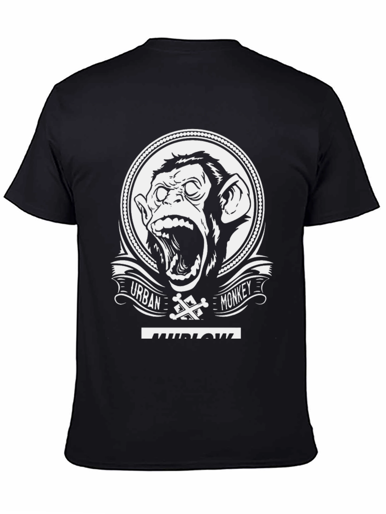 Urban Monkey Graphic Tee - Black Cotton T-Shirt