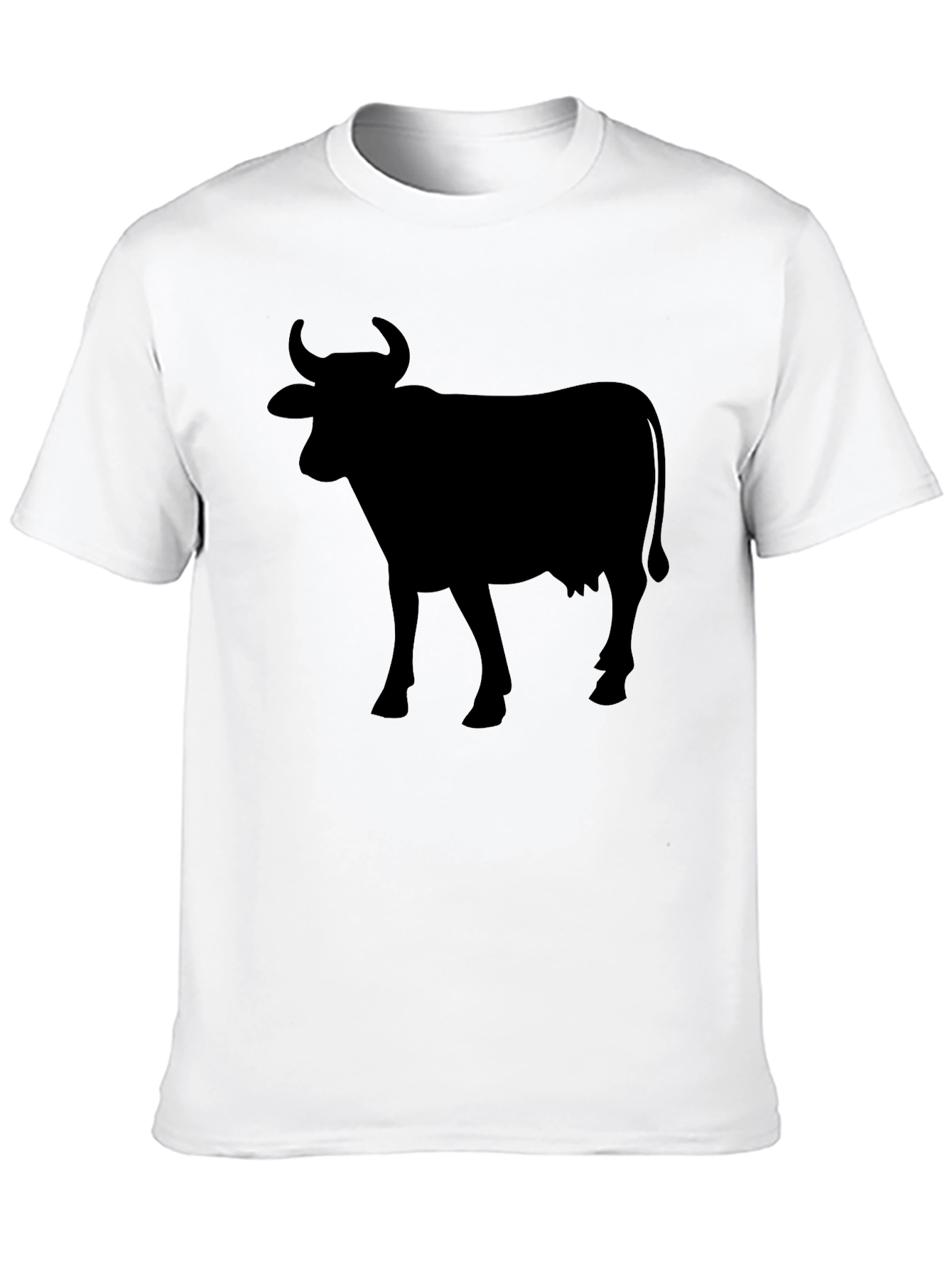 Black Cow Silhouette Graphic T-Shirt