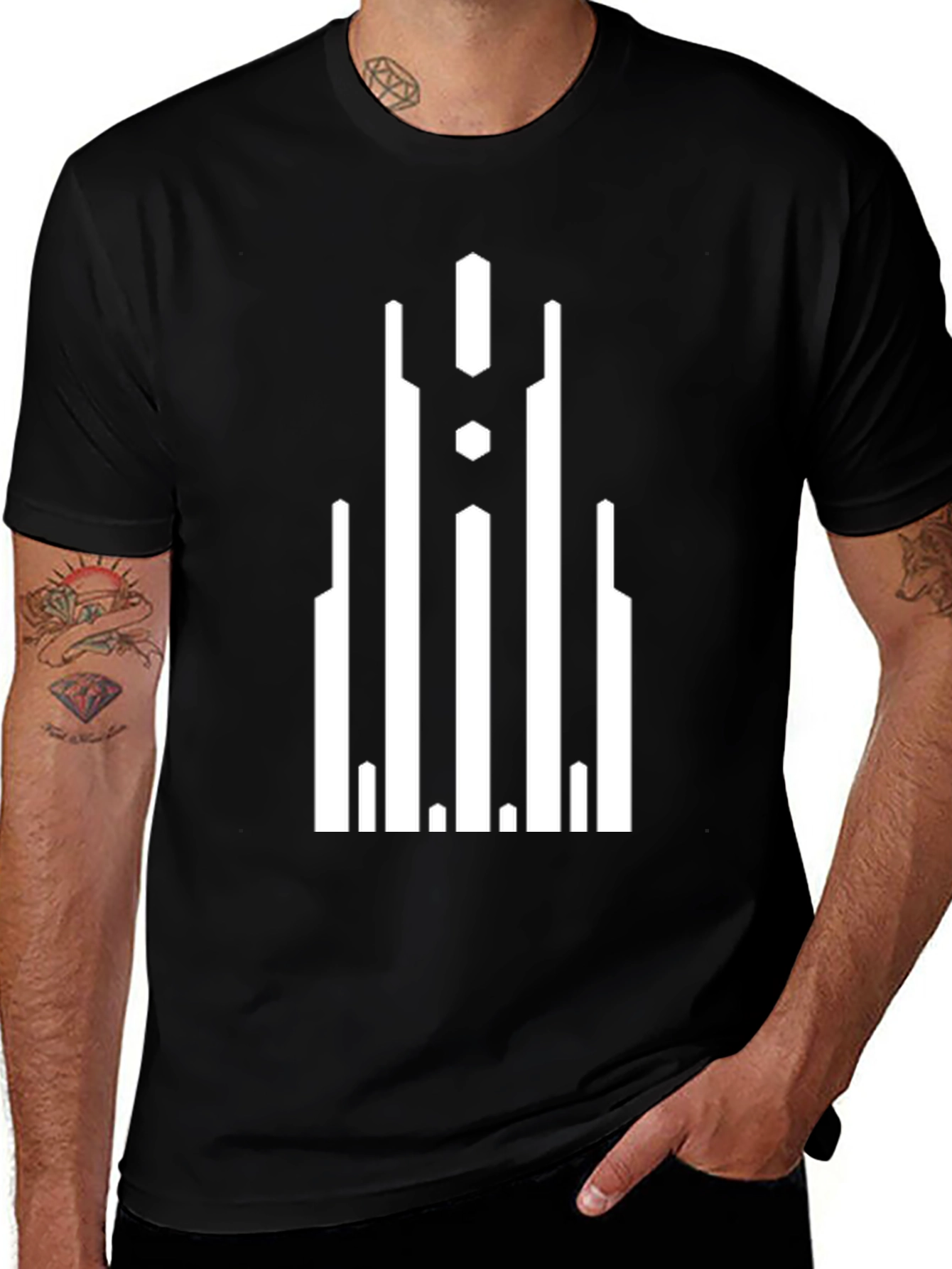 Geometric Black T-Shirt