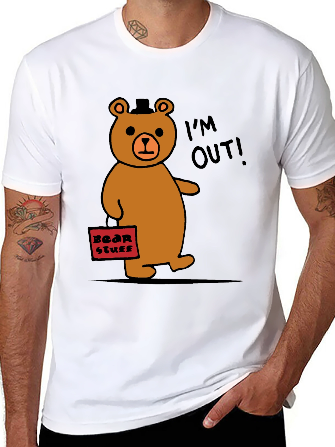 Funny Bear Leaving T-Shirt - Im Out!