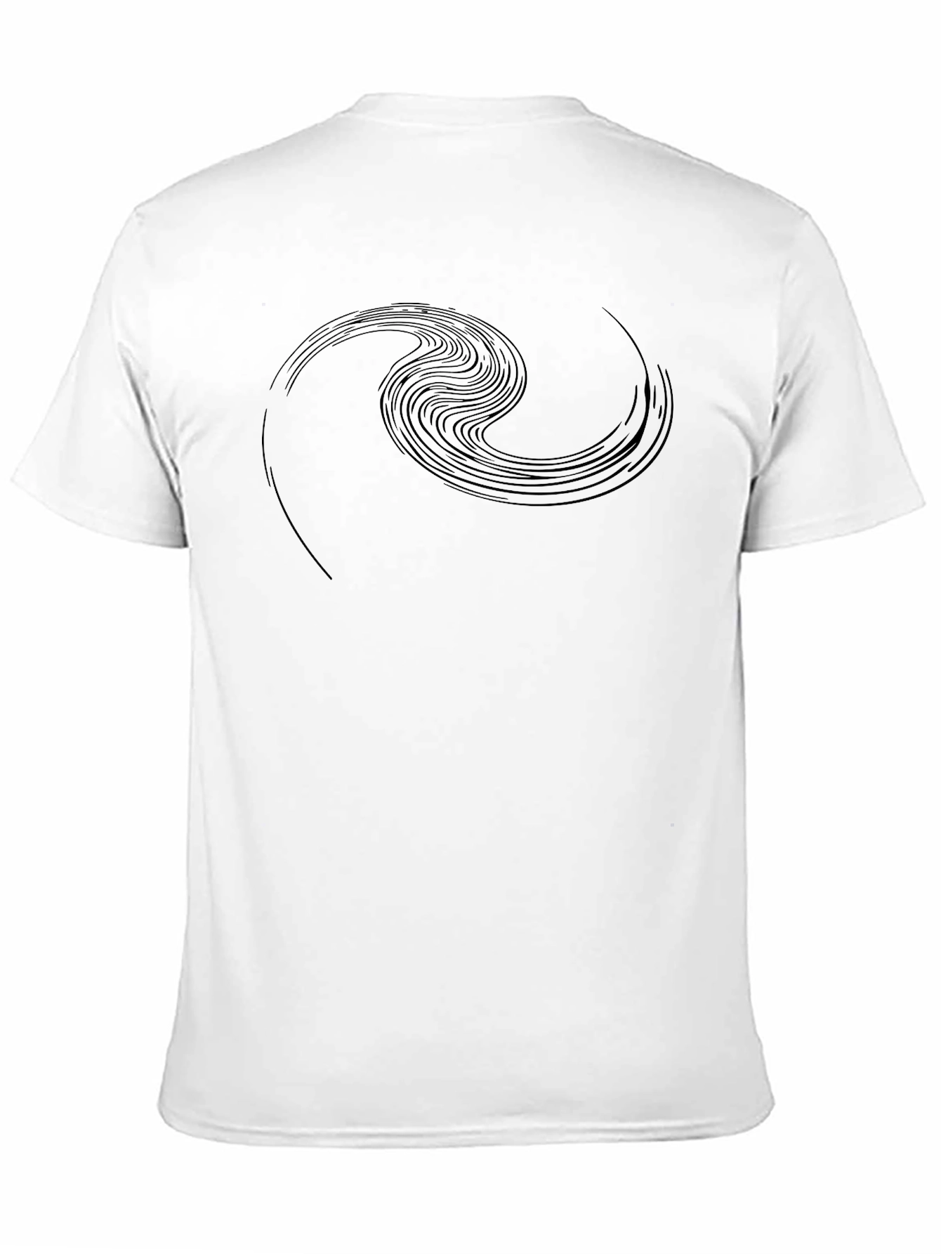 Abstract Wave Graphic Black T-Shirt