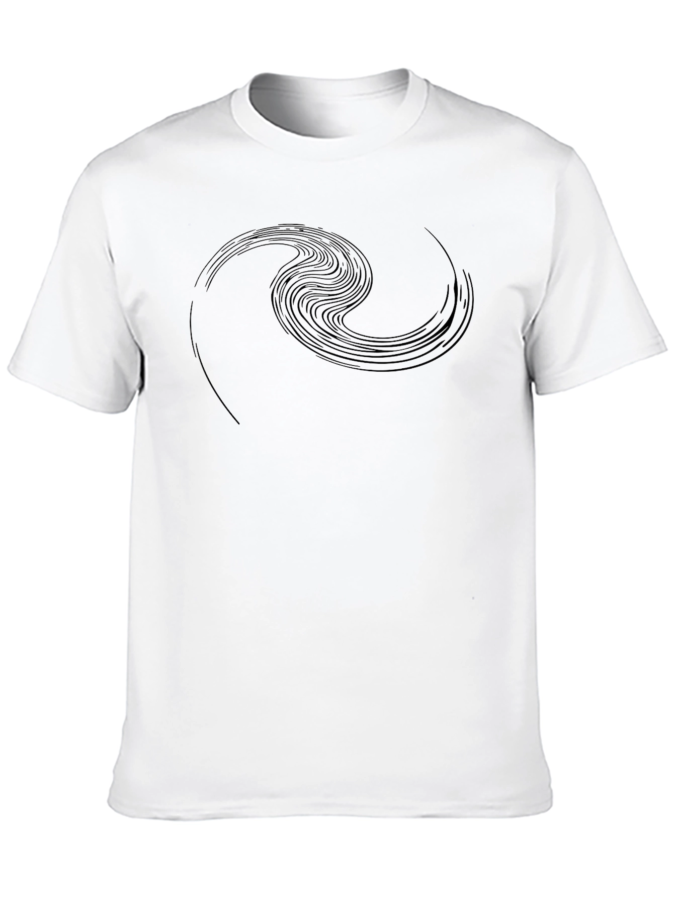 Abstract Wave Graphic Black T-Shirt