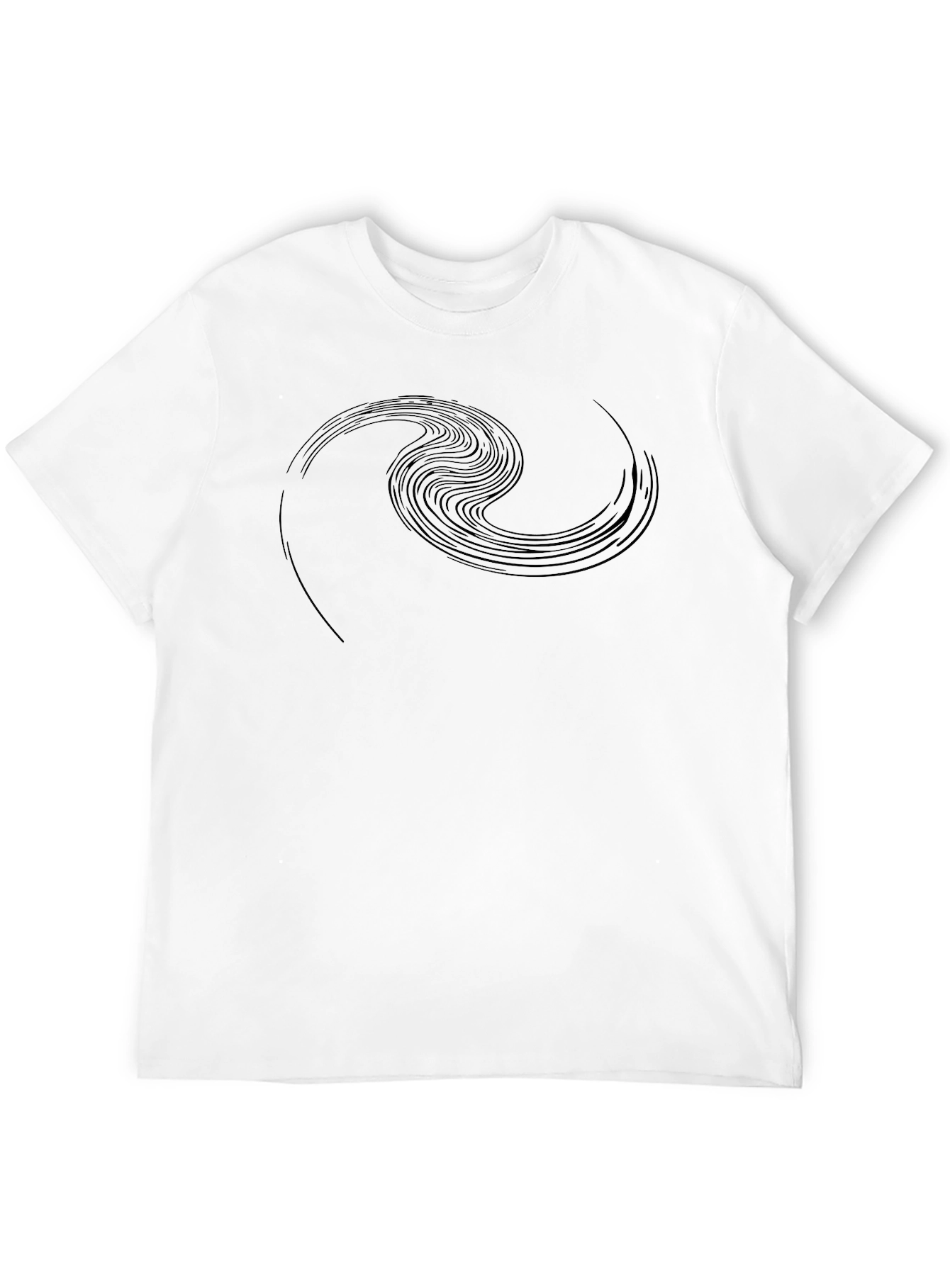 Abstract Wave Graphic Black T-Shirt