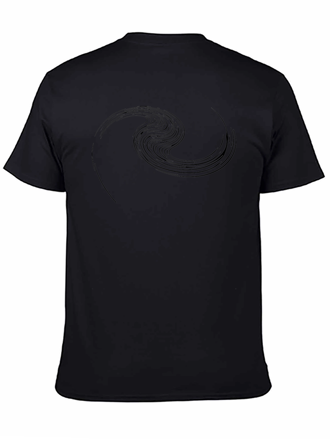 Abstract Wave Graphic Black T-Shirt