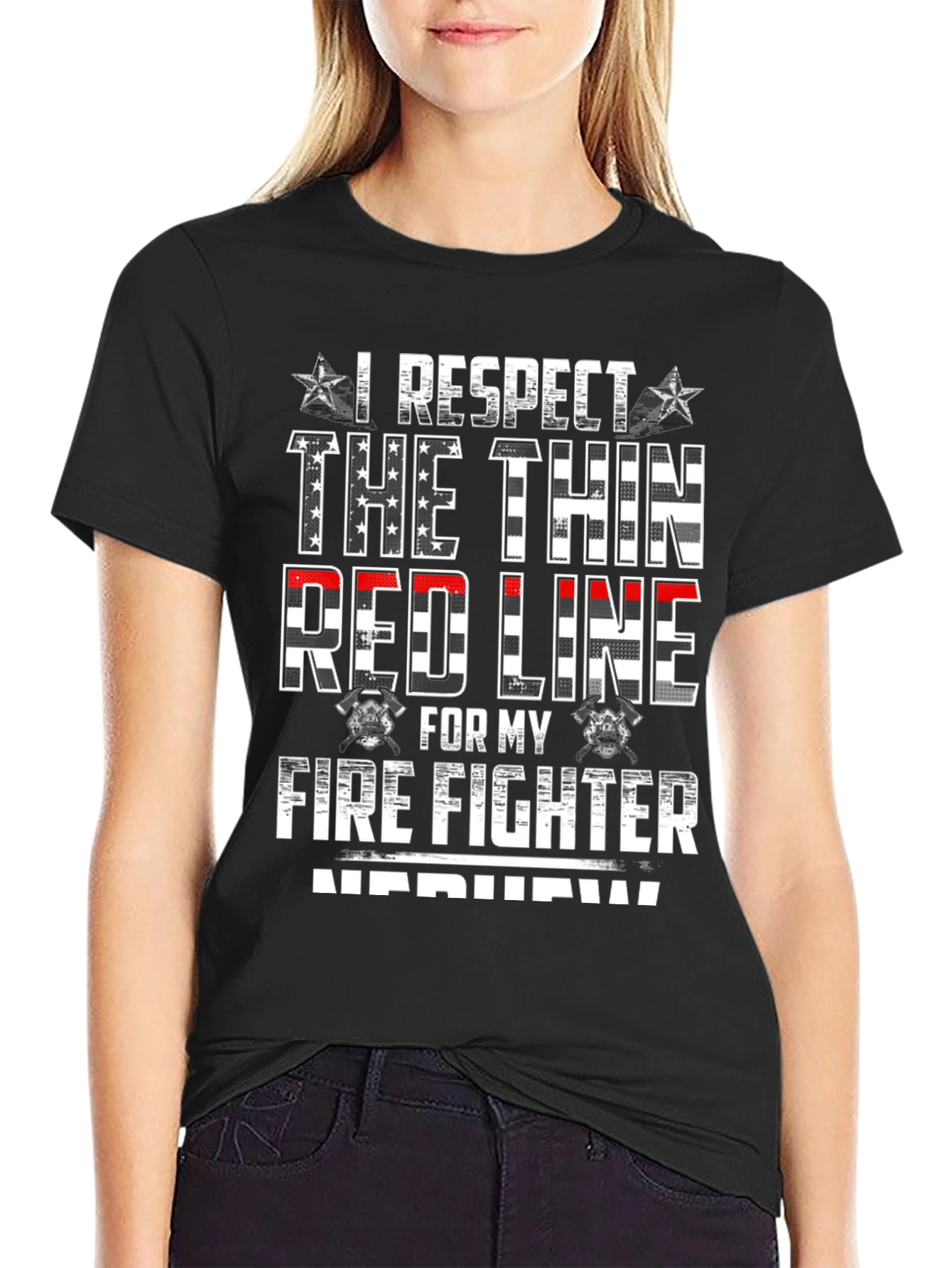 I Respect The Thin Red Line Firefighter T-Shirt