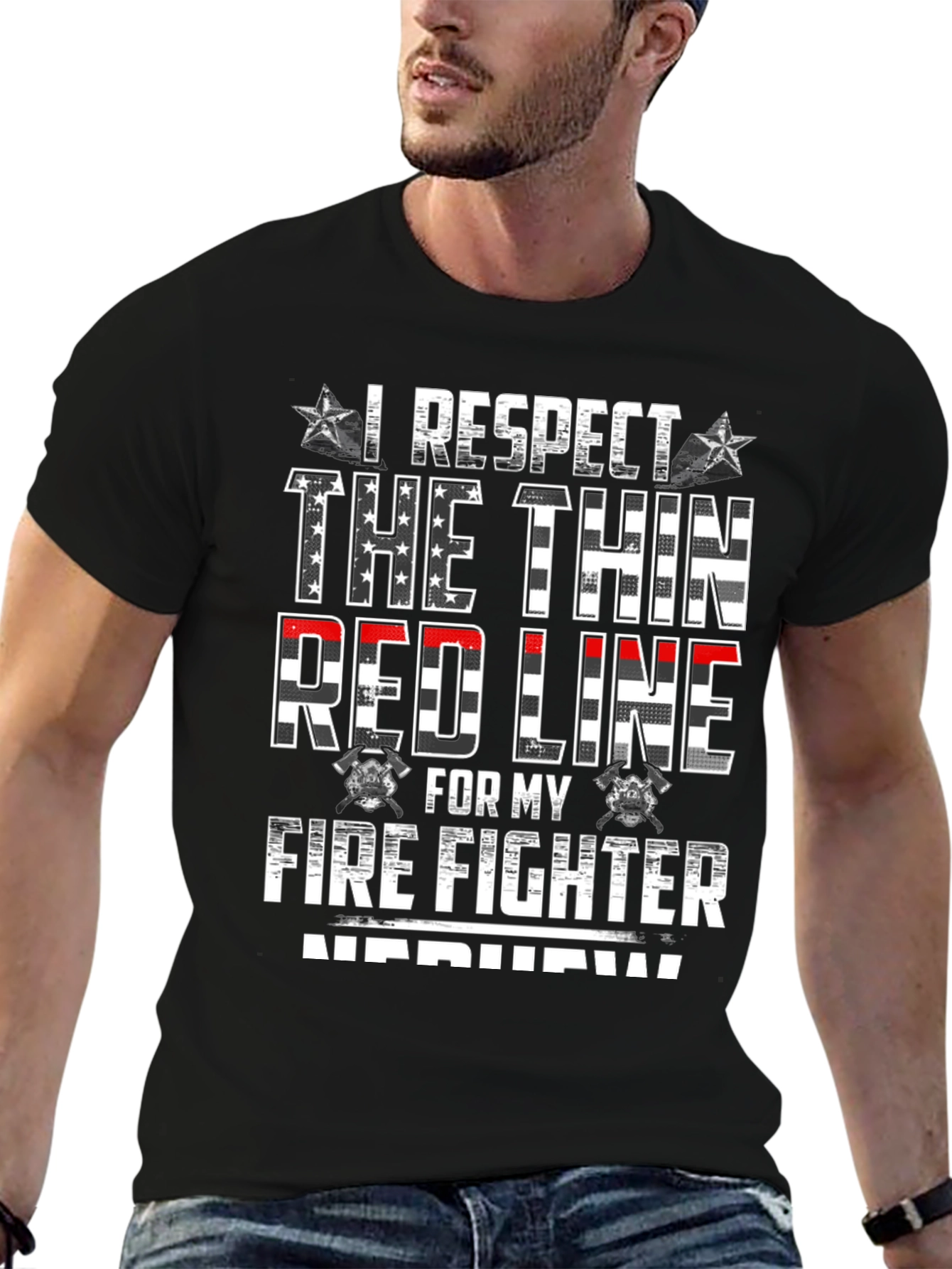 I Respect The Thin Red Line Firefighter T-Shirt