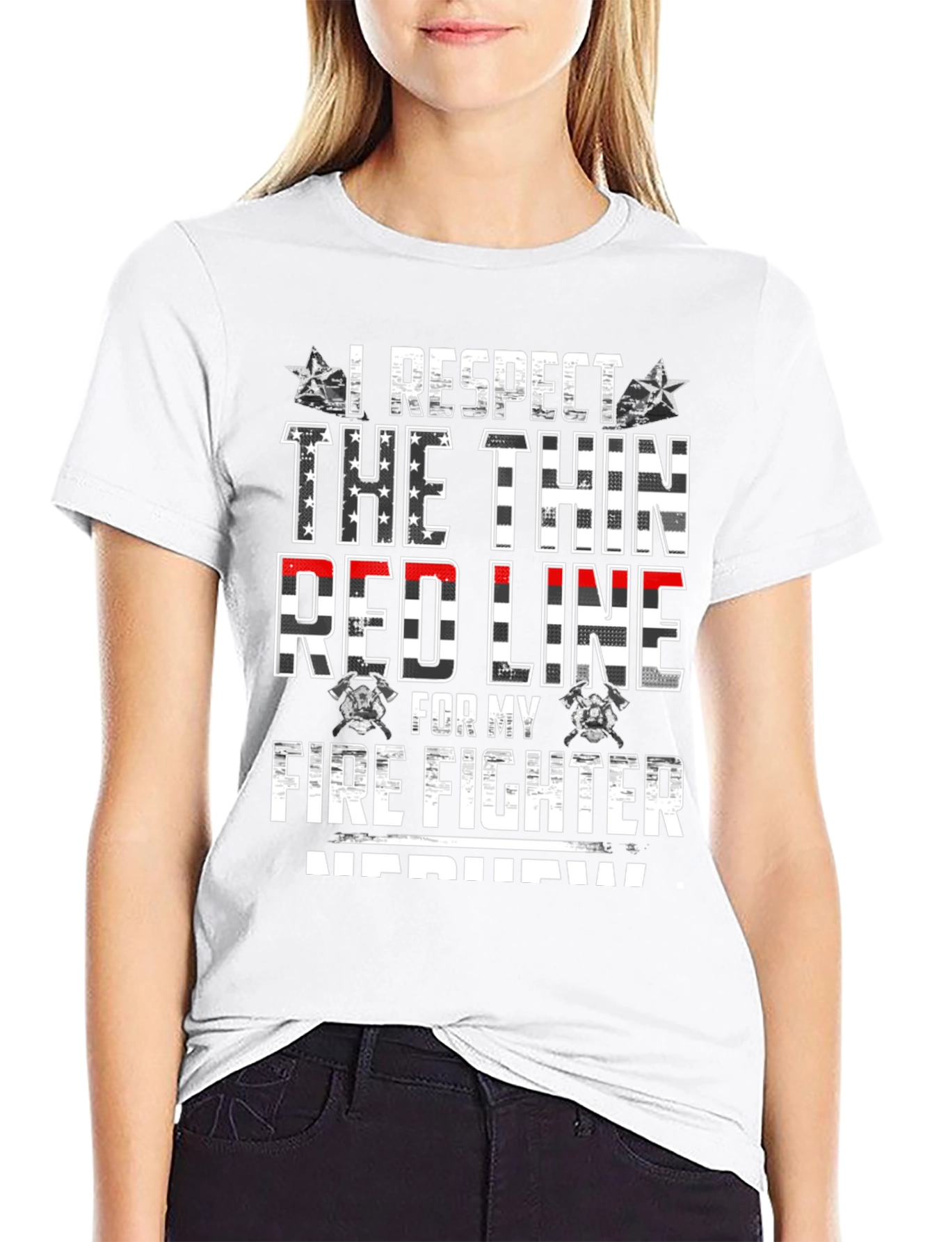 I Respect The Thin Red Line Firefighter T-Shirt