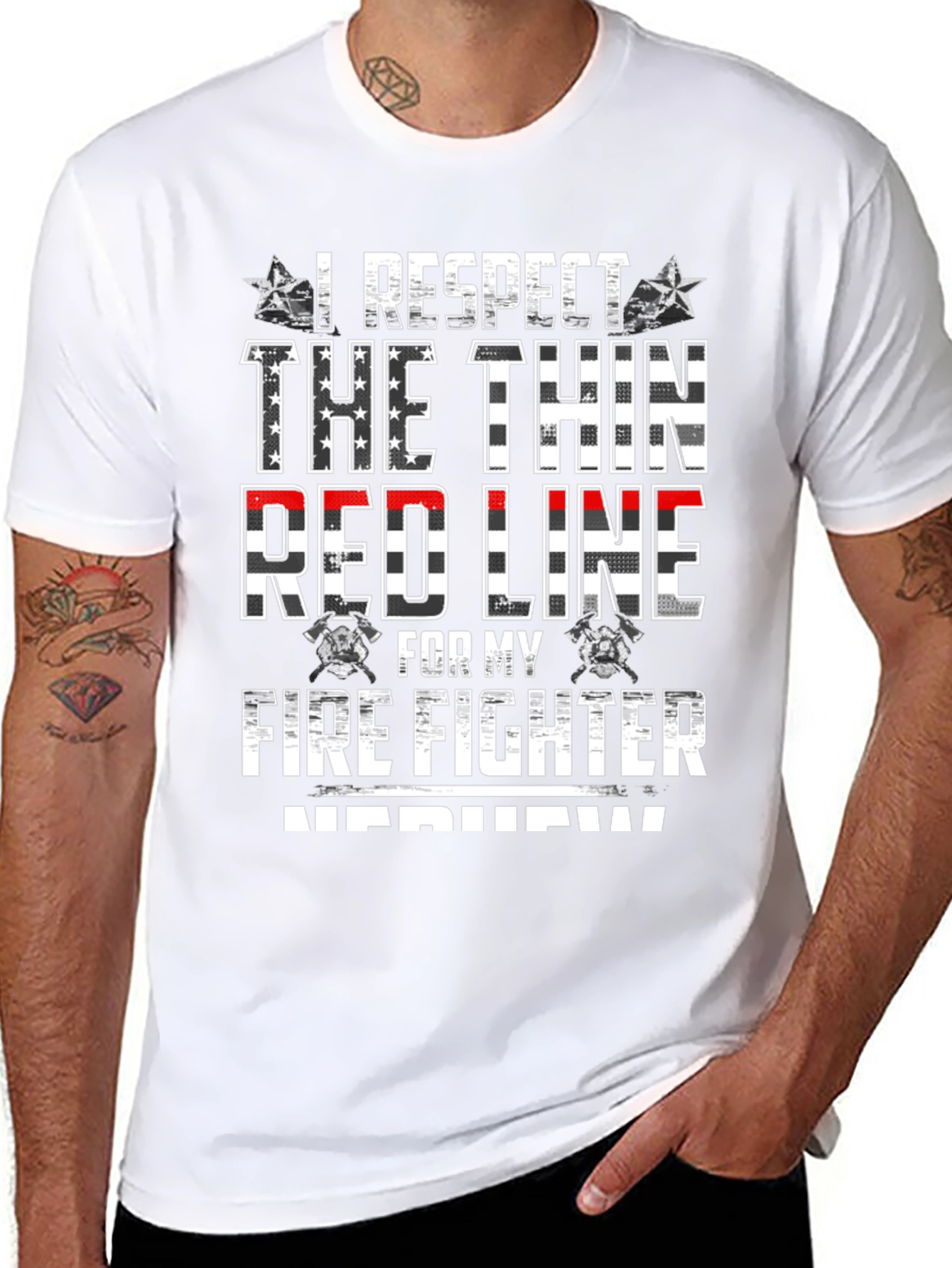 I Respect The Thin Red Line Firefighter T-Shirt