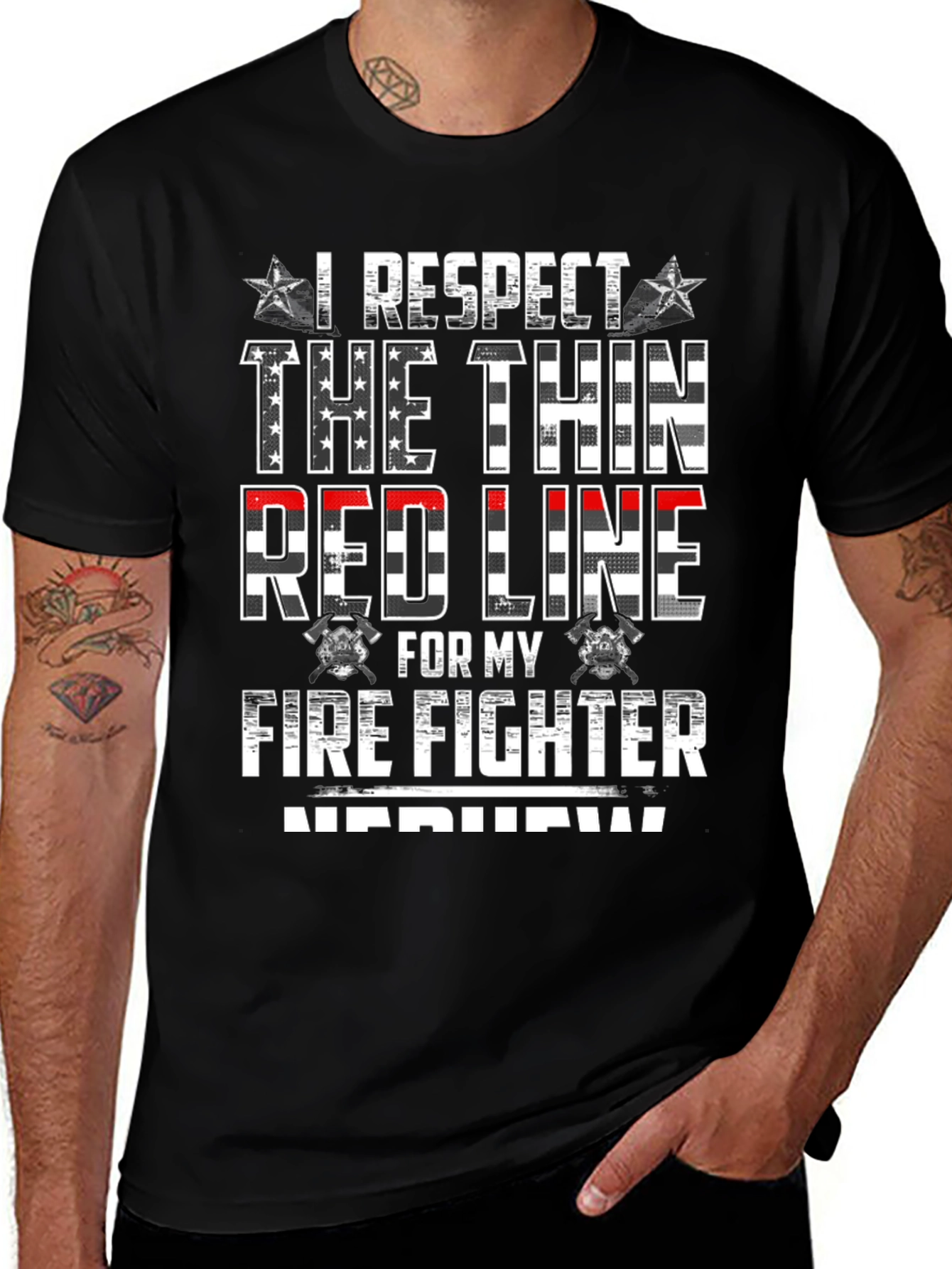 I Respect The Thin Red Line Firefighter T-Shirt