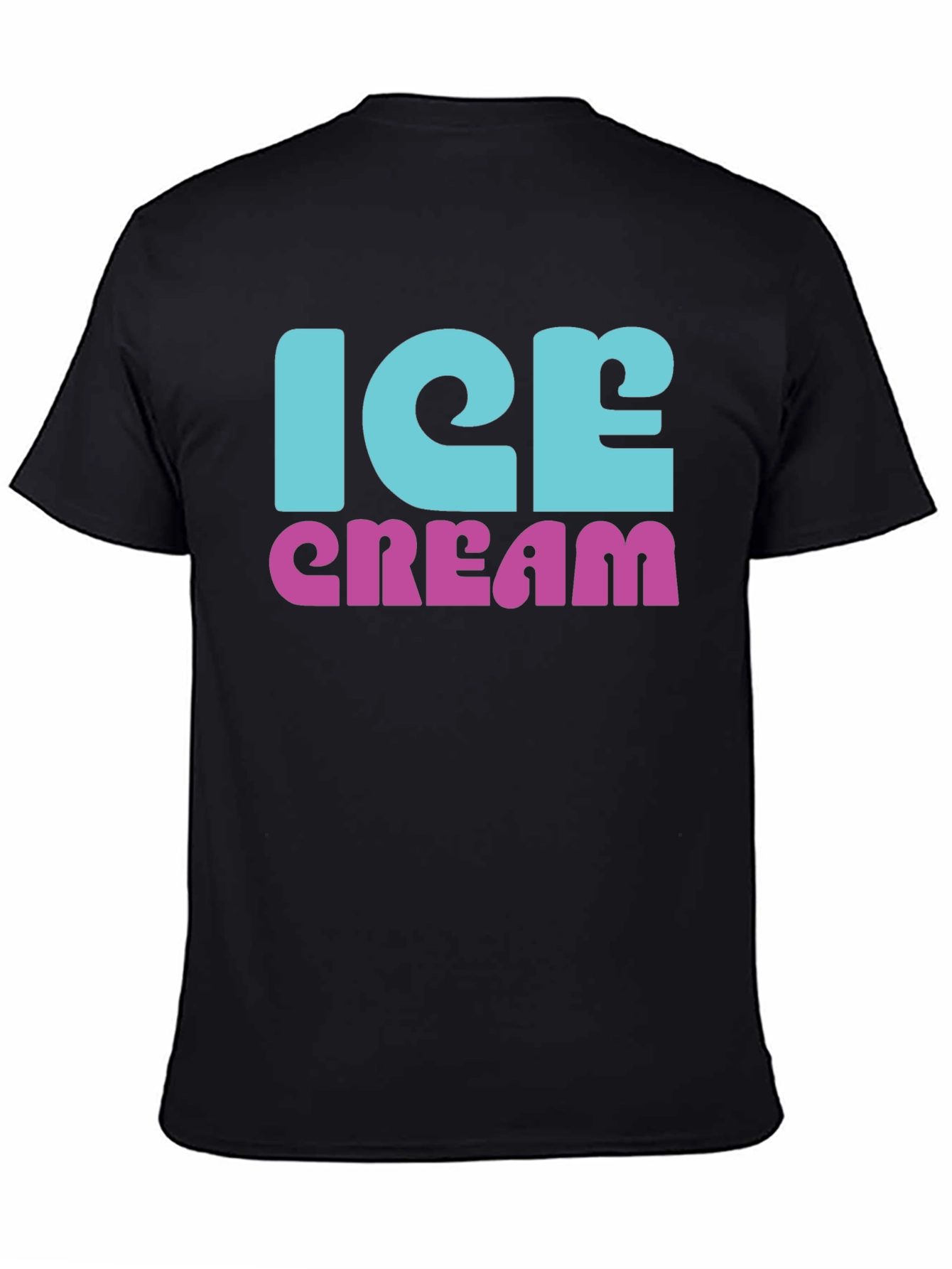 Ice Cream Graphic Print Black T-Shirt