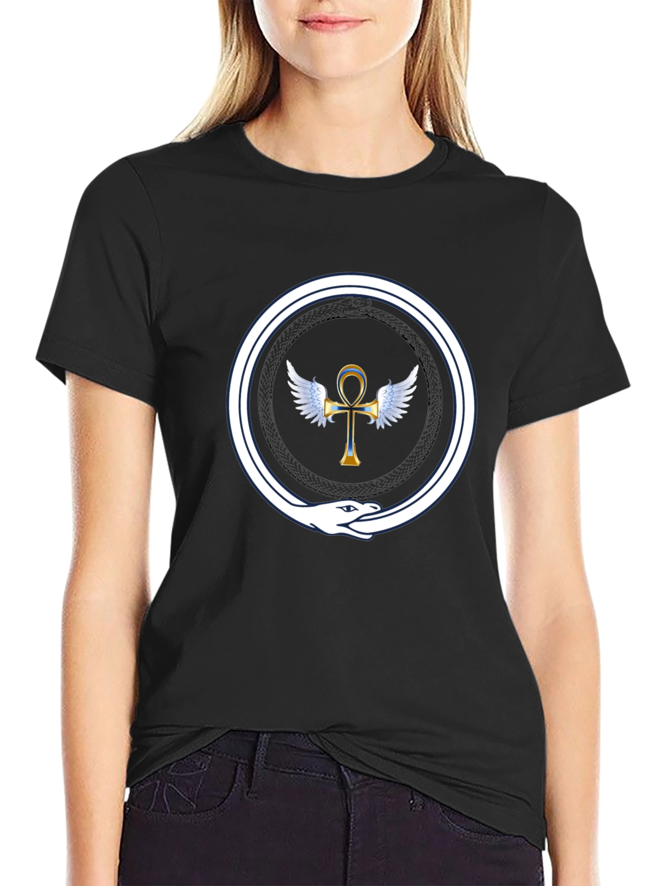 Ankh Ouroboros T-Shirt - Ancient Egypt Symbol