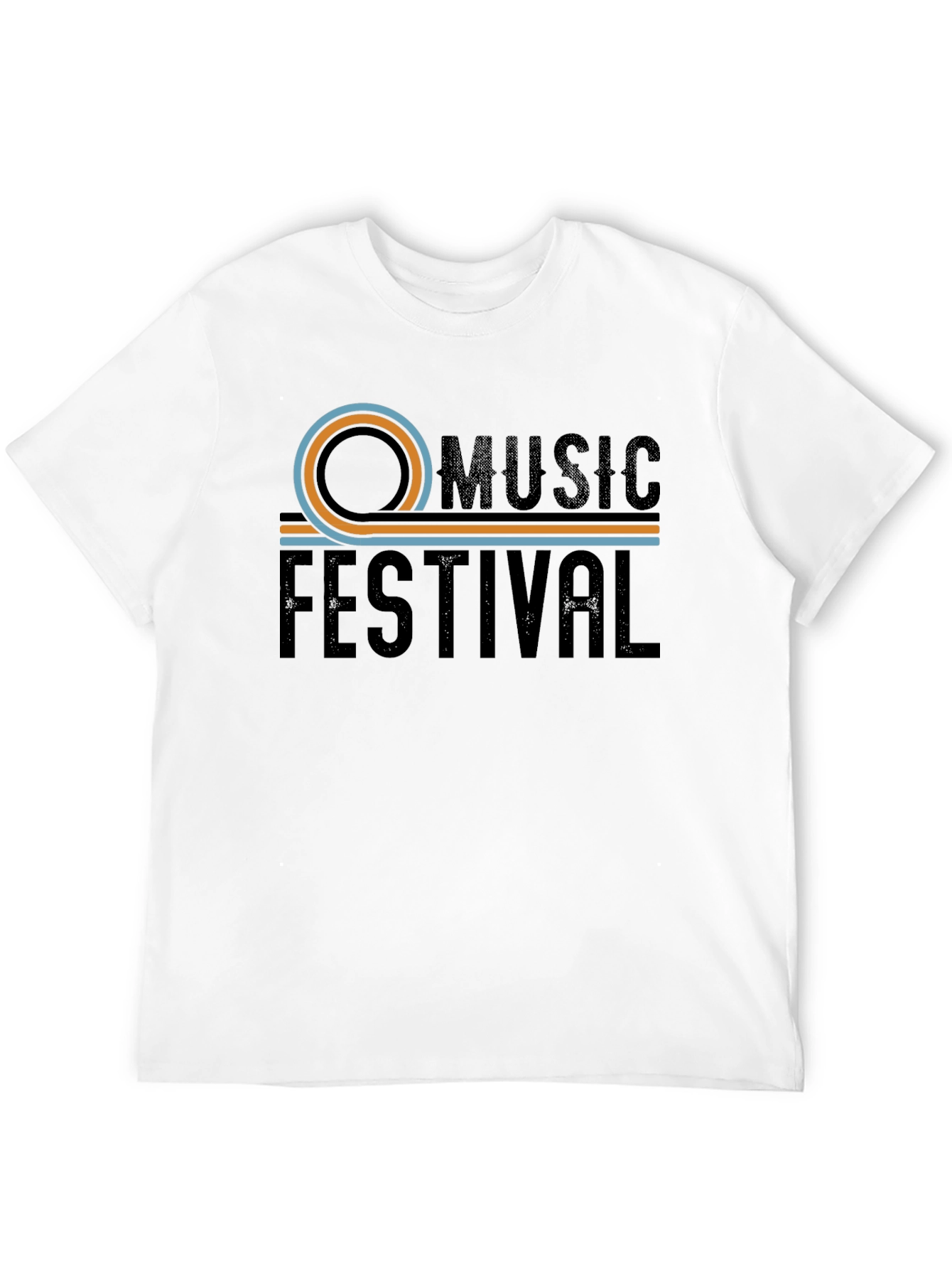 Music Festival Retro Graphic Black Tee