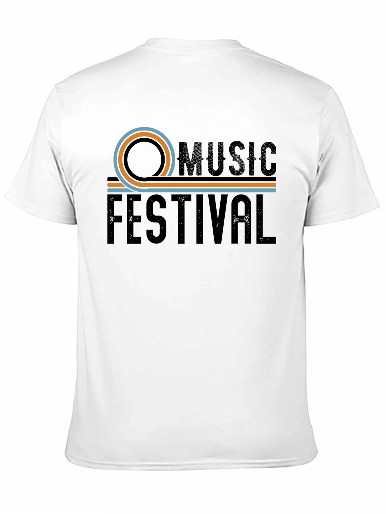 Music Festival Retro Graphic Black Tee
