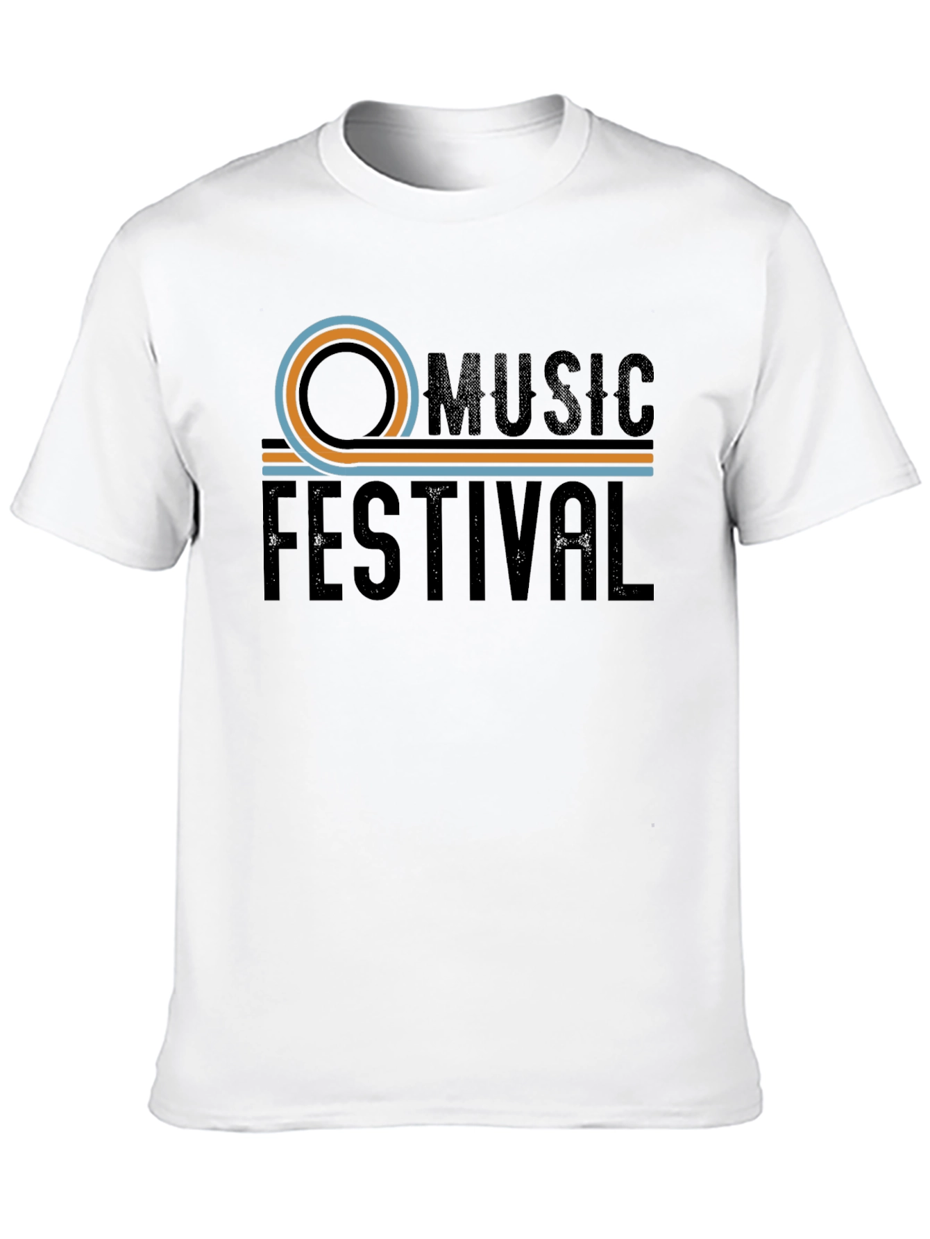 Music Festival Retro Graphic Black Tee