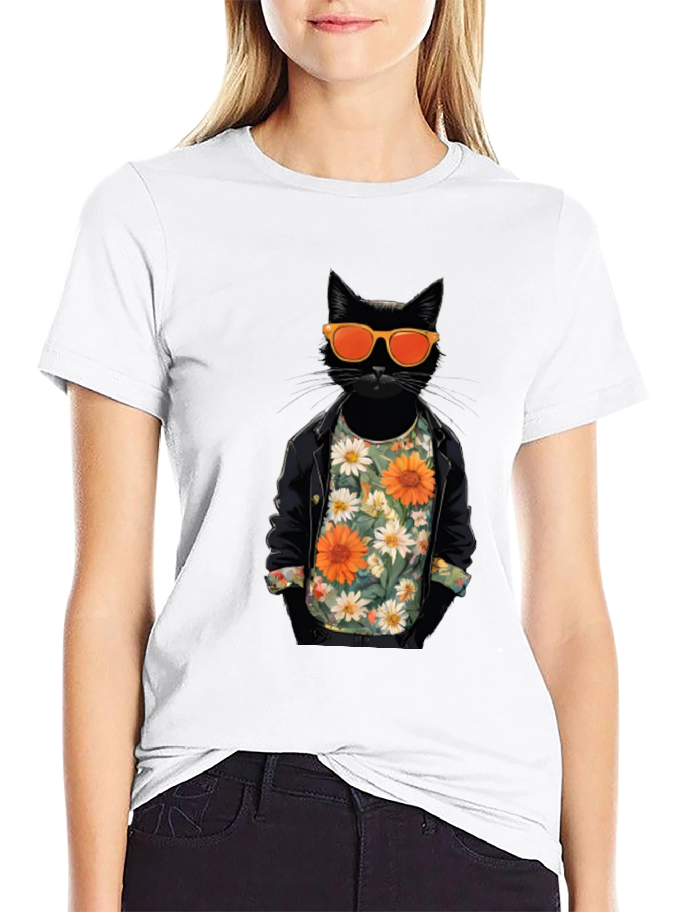 Cool Cat Graphic Tee - Black T-Shirt