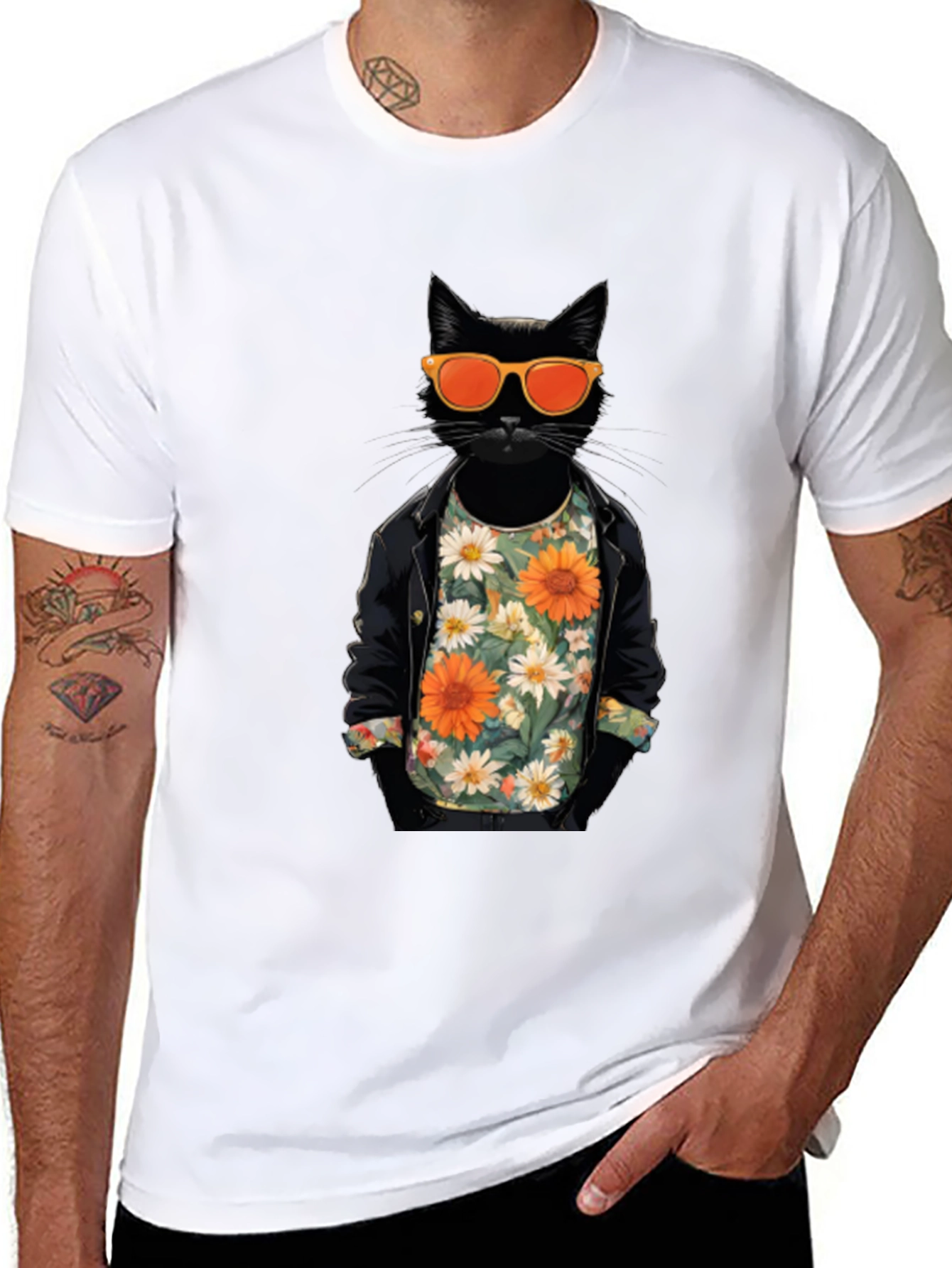 Cool Cat Graphic Tee - Black T-Shirt