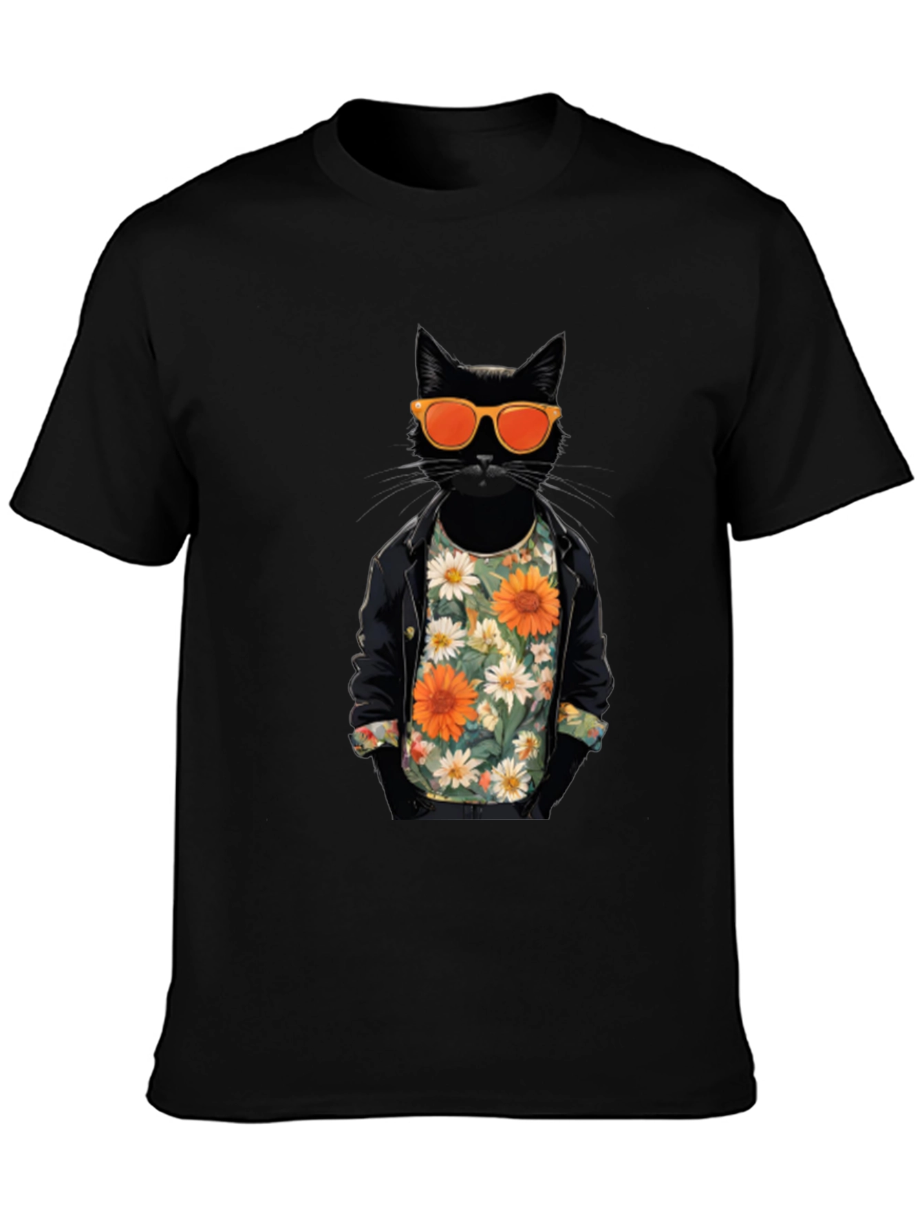 Cool Cat Graphic Tee - Black T-Shirt