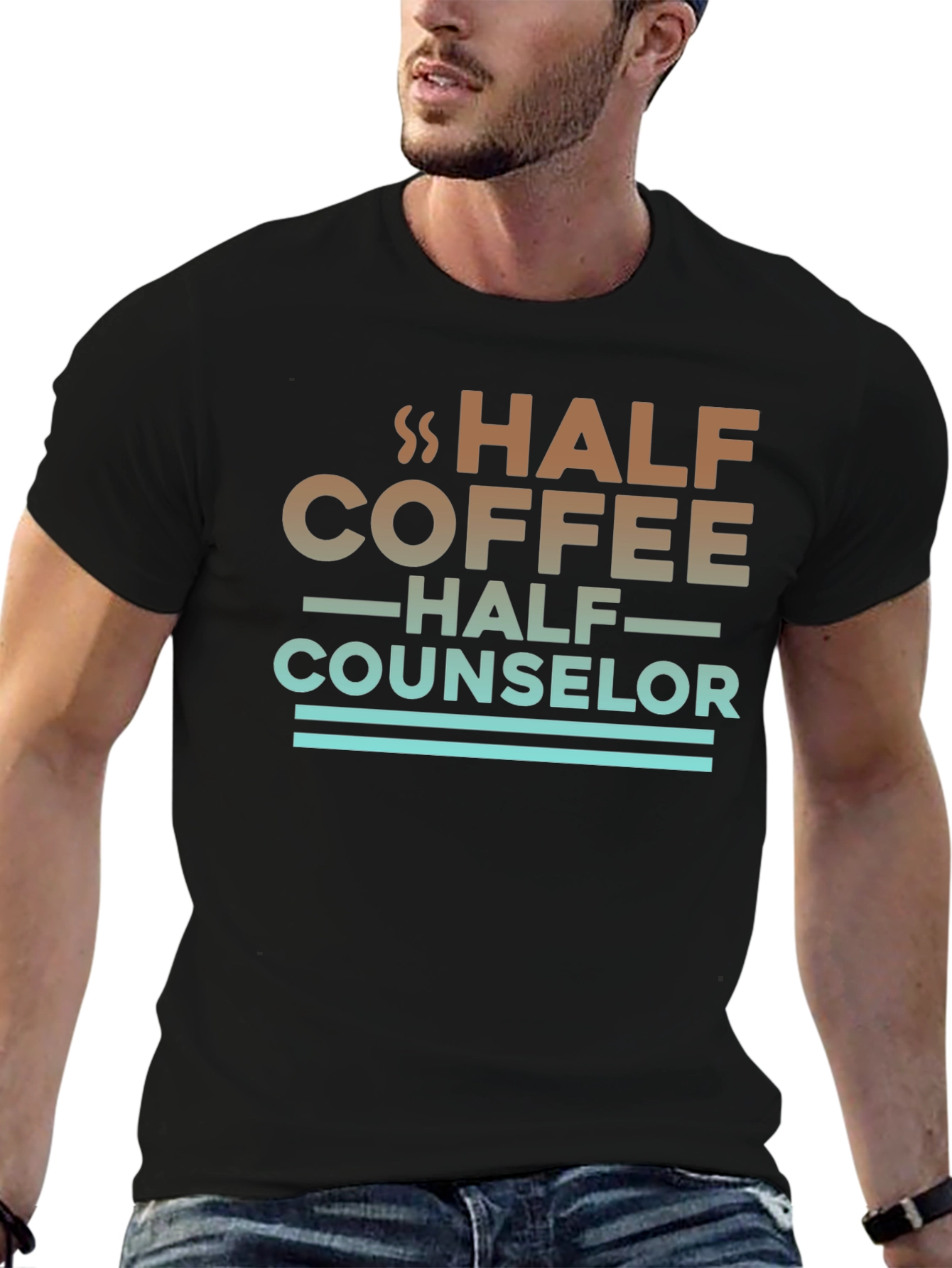 Half Coffee Half Counselor Graphic Tee