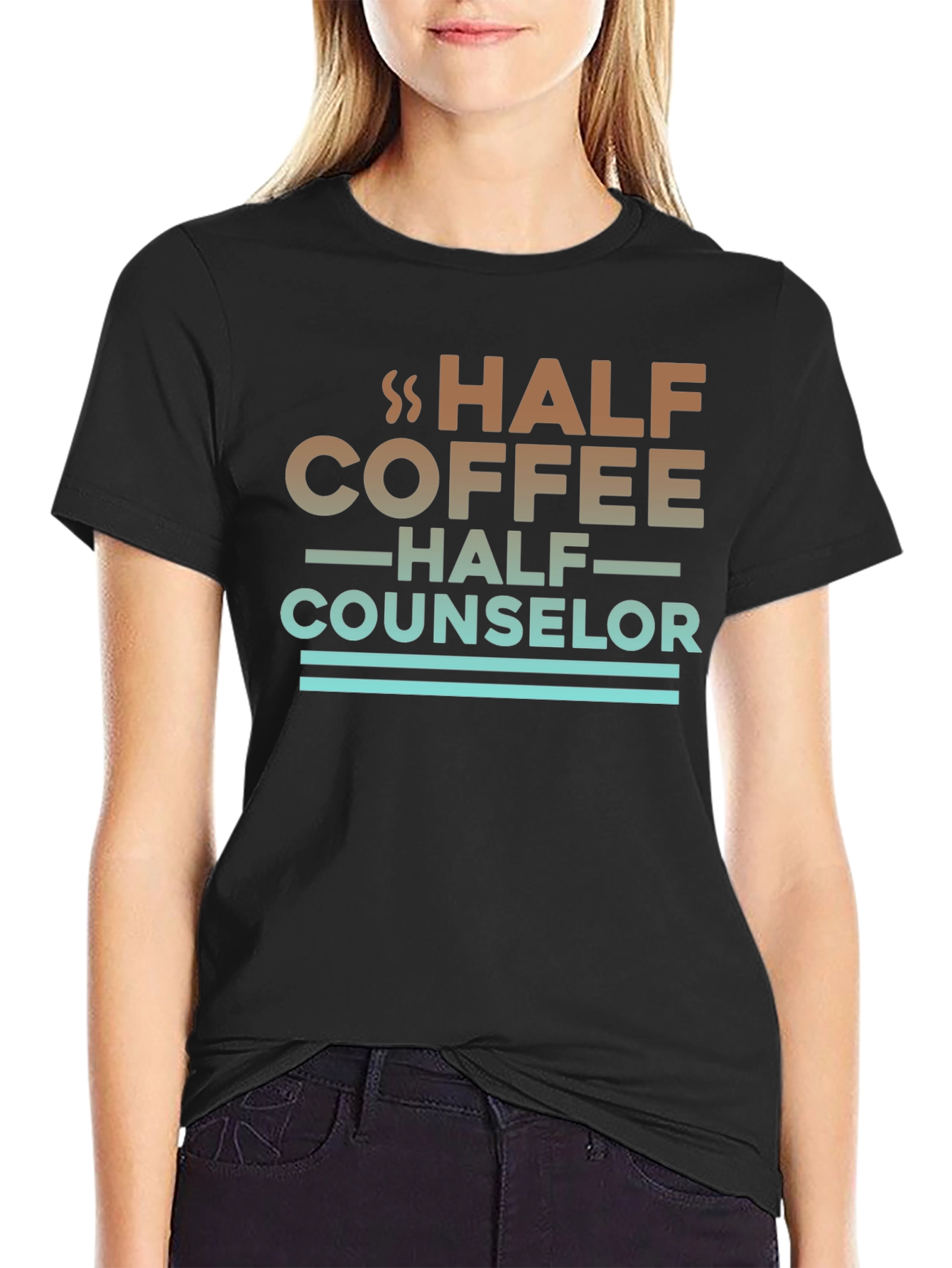 Half Coffee Half Counselor Graphic Tee