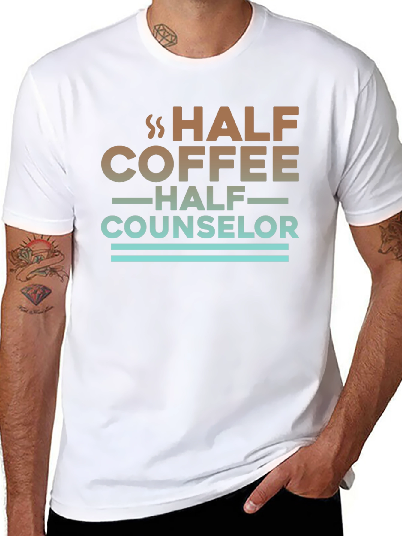 Half Coffee Half Counselor Graphic Tee