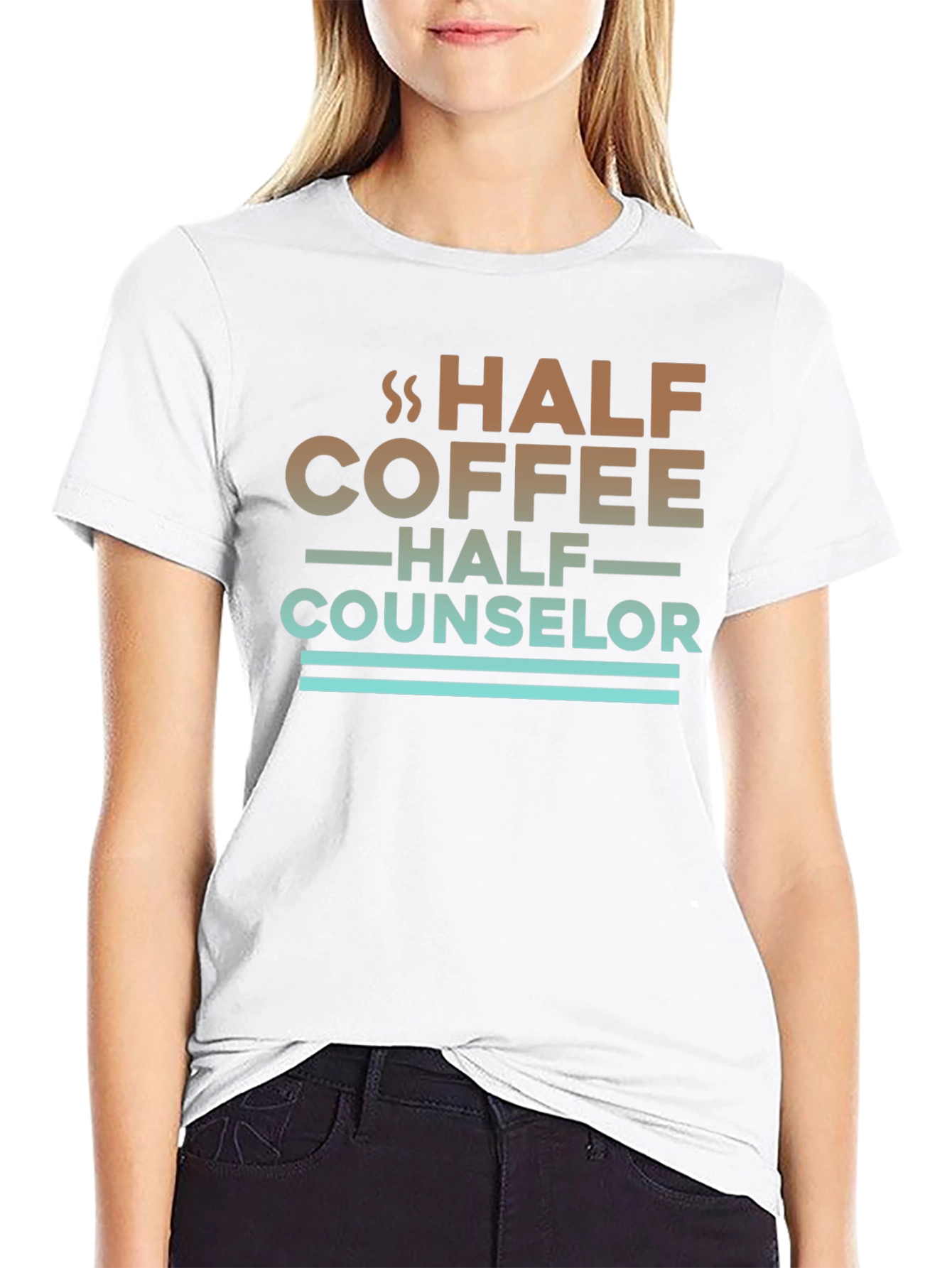 Half Coffee Half Counselor Graphic Tee