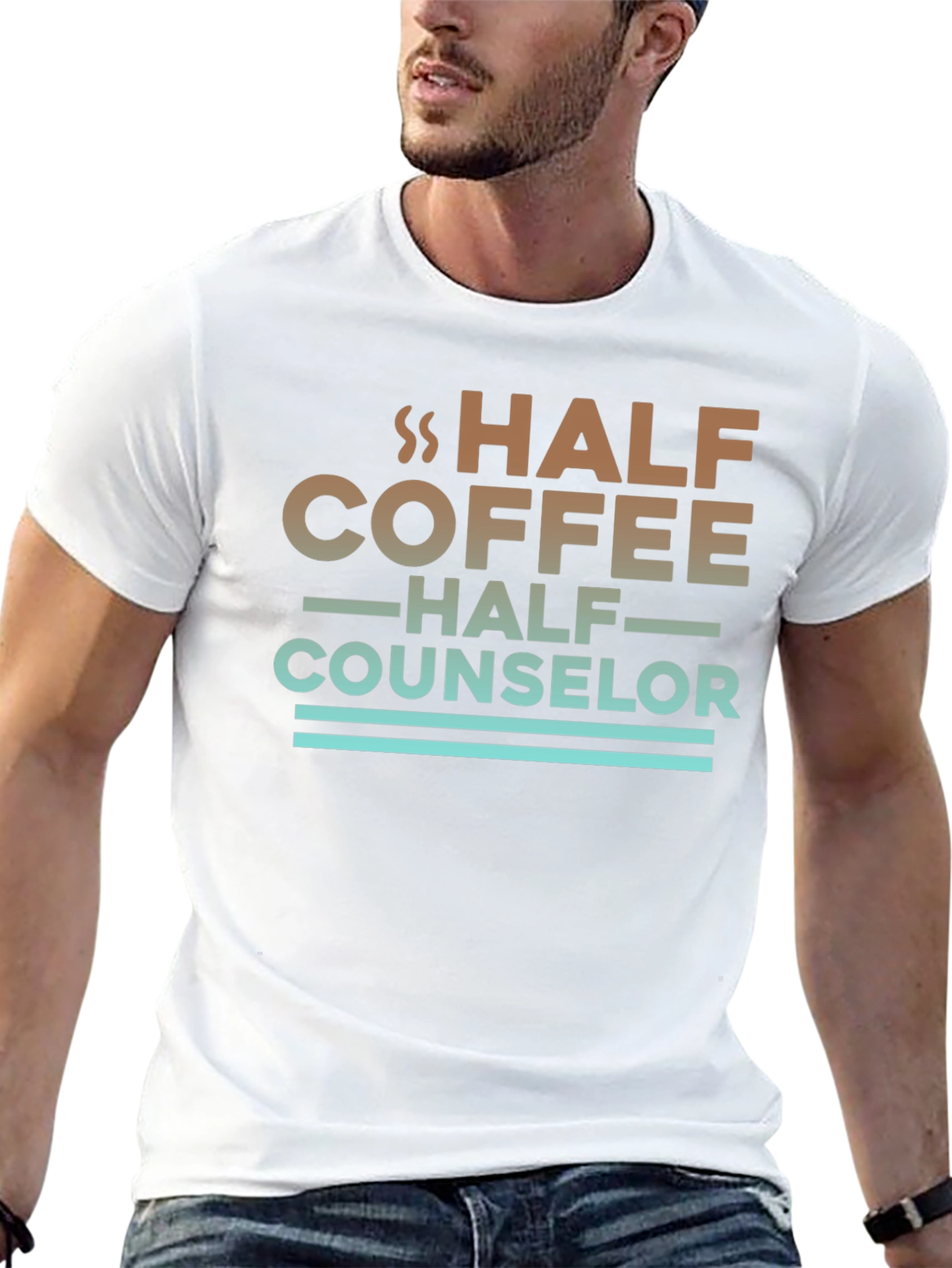 Half Coffee Half Counselor Graphic Tee