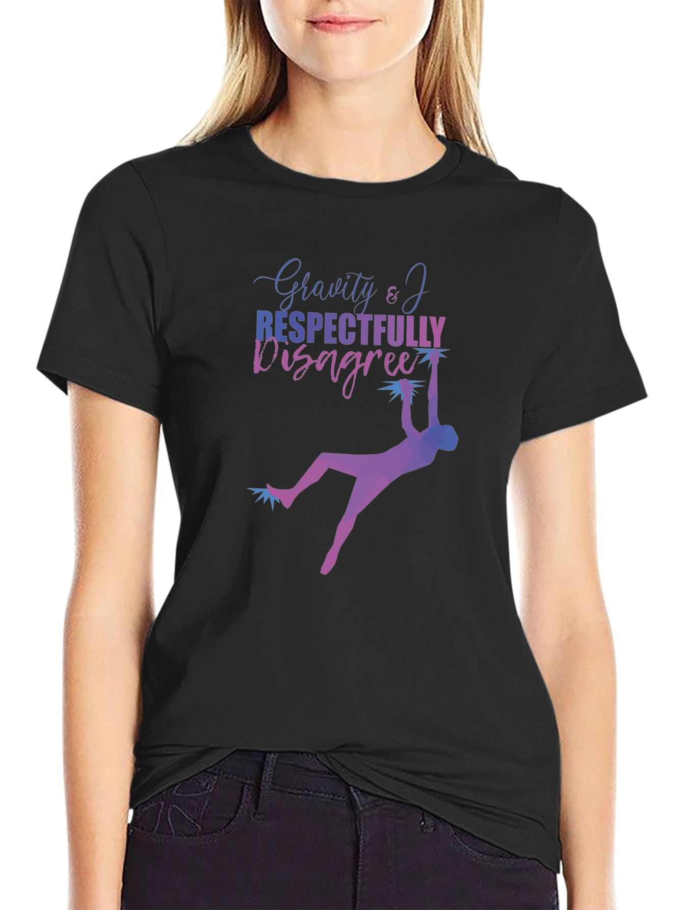 Gravity & I Respectfully Disagree Black T-Shirt