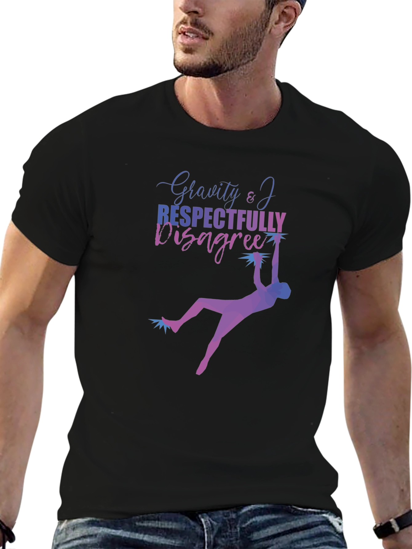 Gravity & I Respectfully Disagree Black T-Shirt