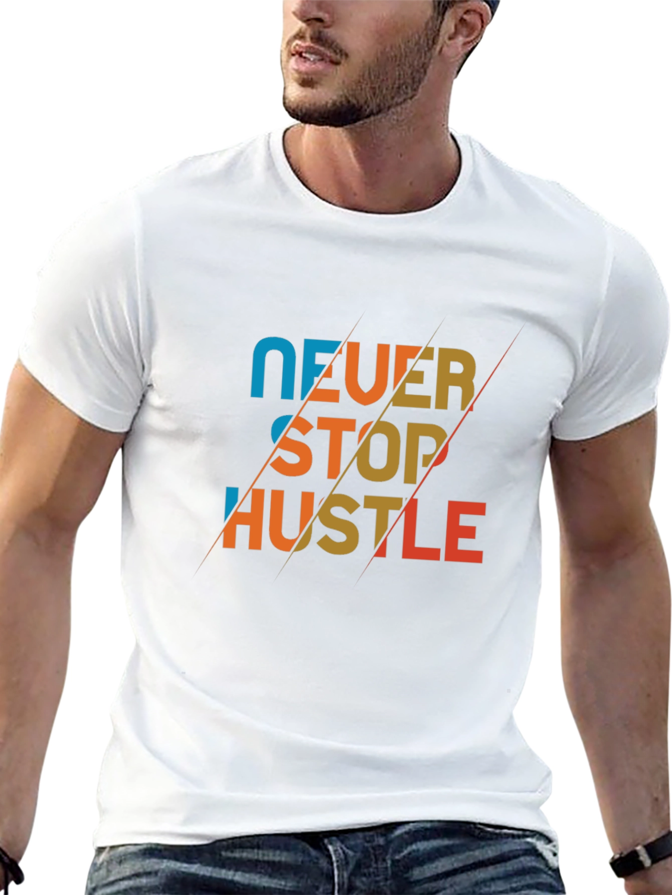 Never Stop Hustle Graphic Tee - Mens Black T-Shirt